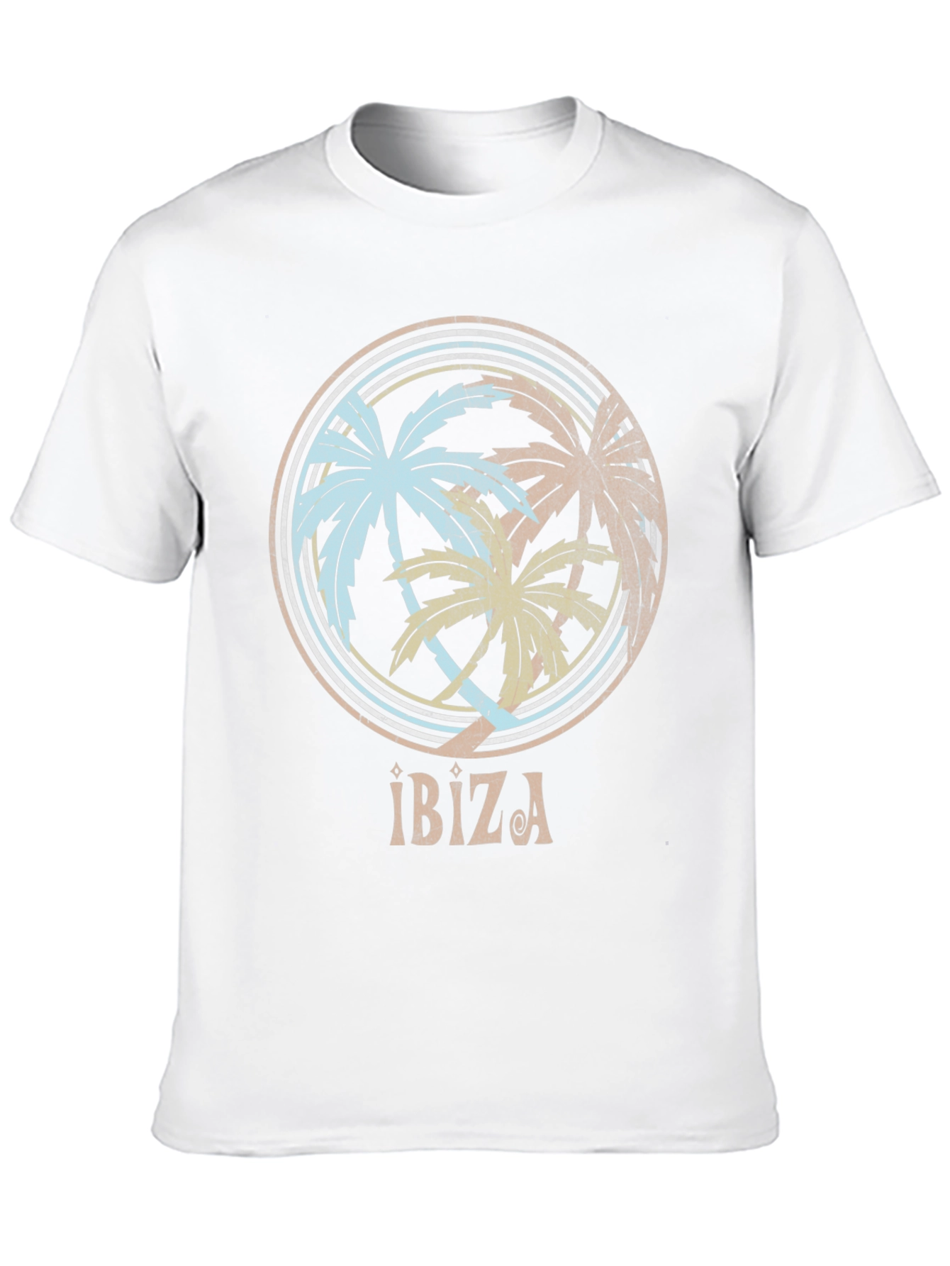 Ibiza Palm Tree Graphic Tee - Retro Summer Vibes