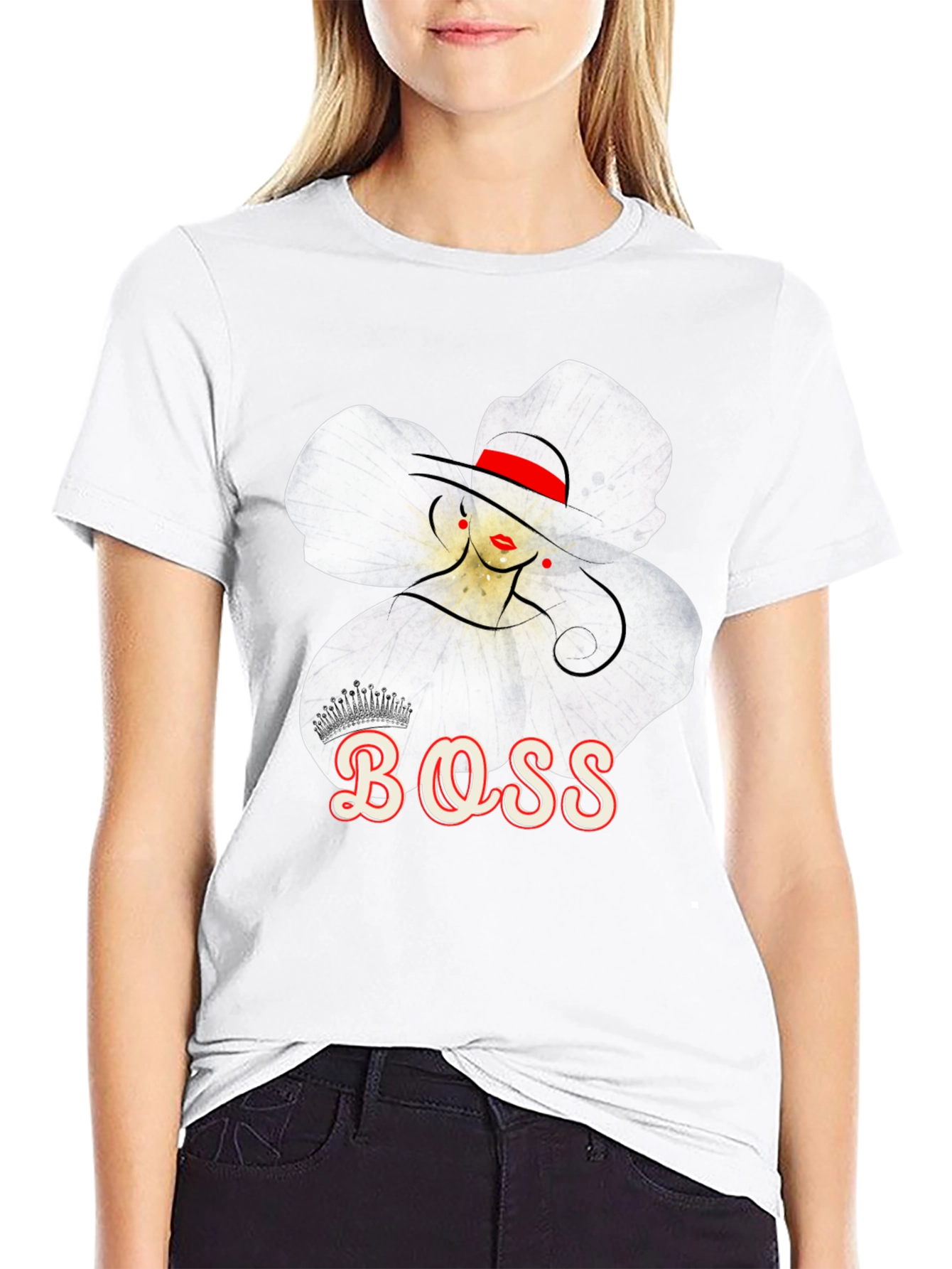 Boss Lady T-Shirt: Elegant Floral Graphic Tee