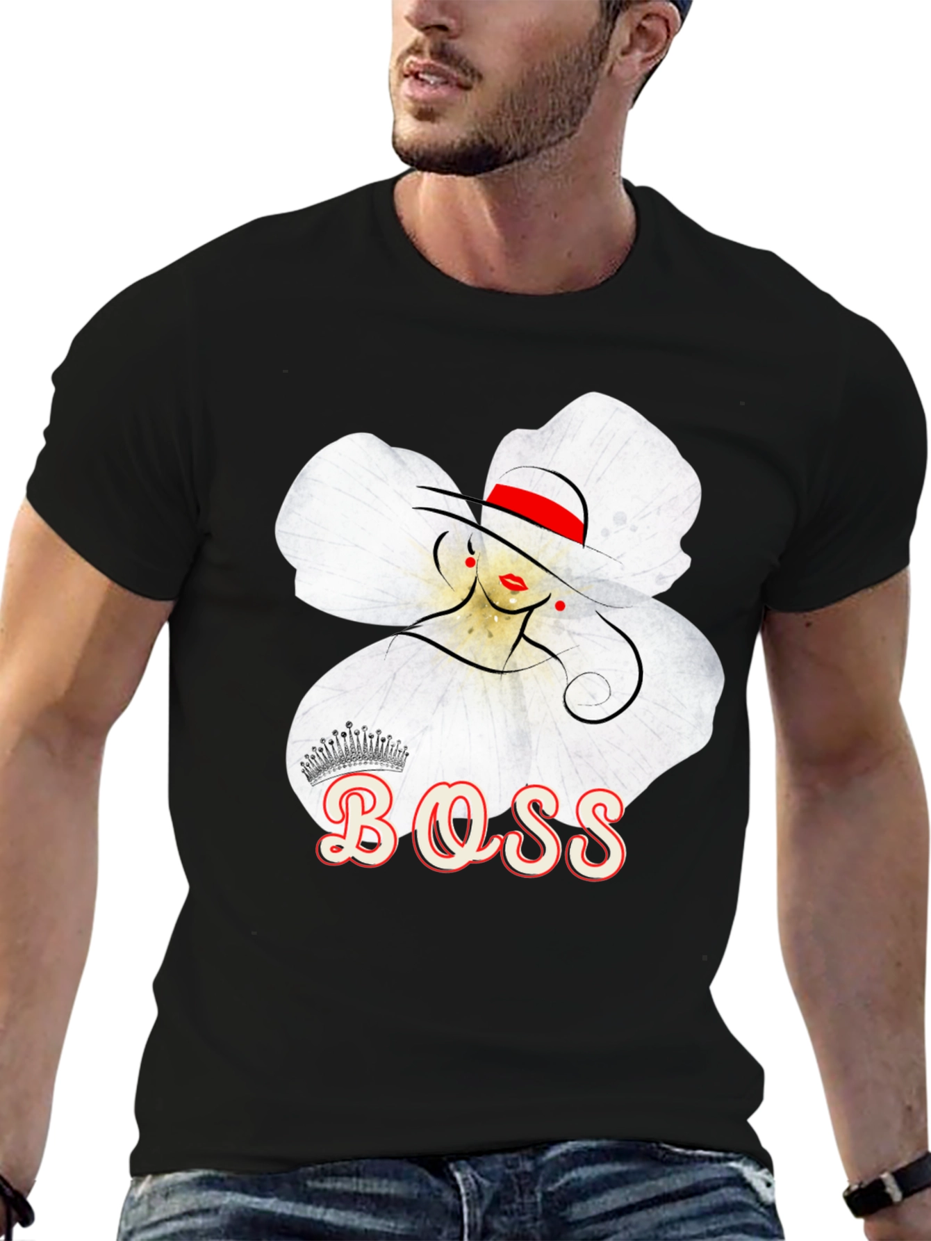 Boss Lady T-Shirt: Elegant Floral Graphic Tee