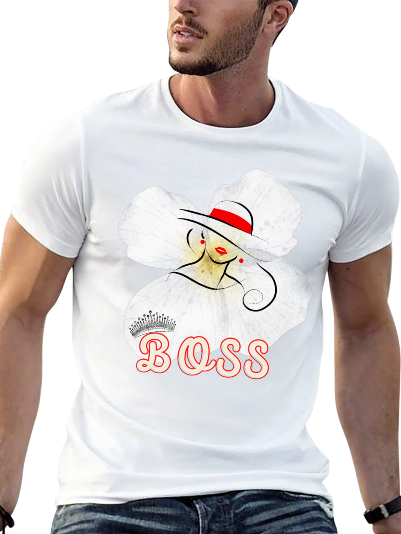 Boss Lady T-Shirt: Elegant Floral Graphic Tee