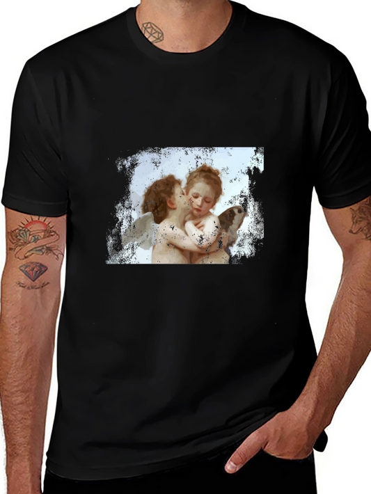 Cherub Kiss Graphic T-Shirt - Black