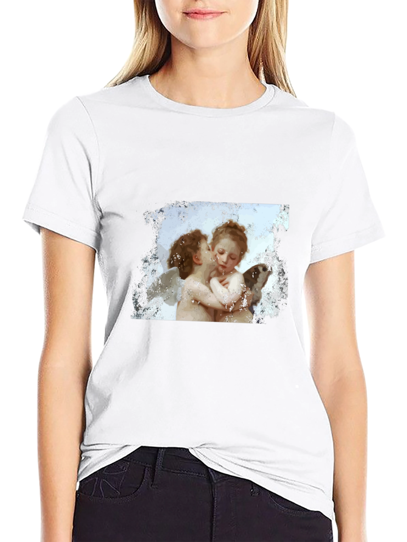 Cherub Kiss Graphic T-Shirt - Black