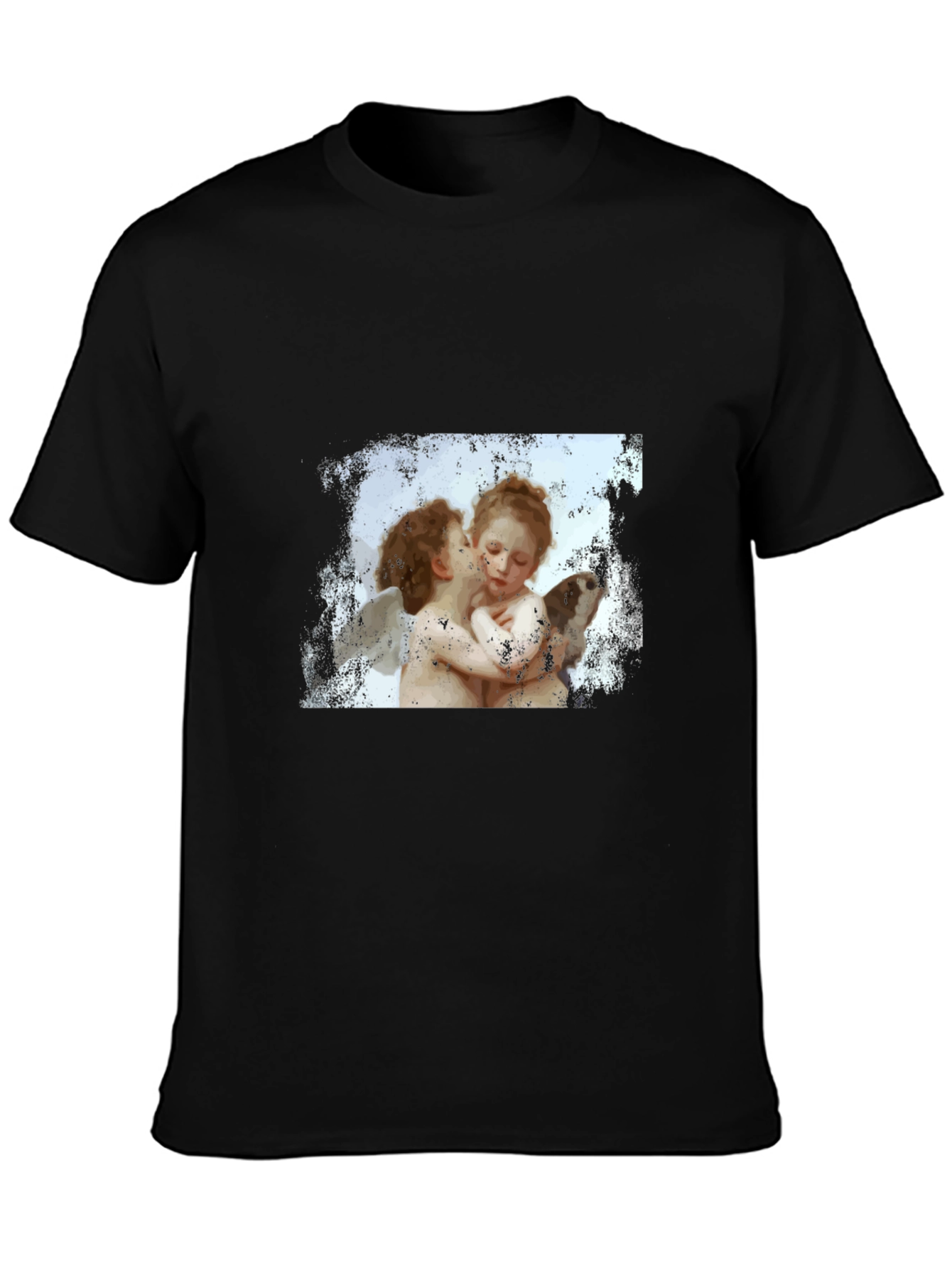 Cherub Kiss Graphic T-Shirt - Black