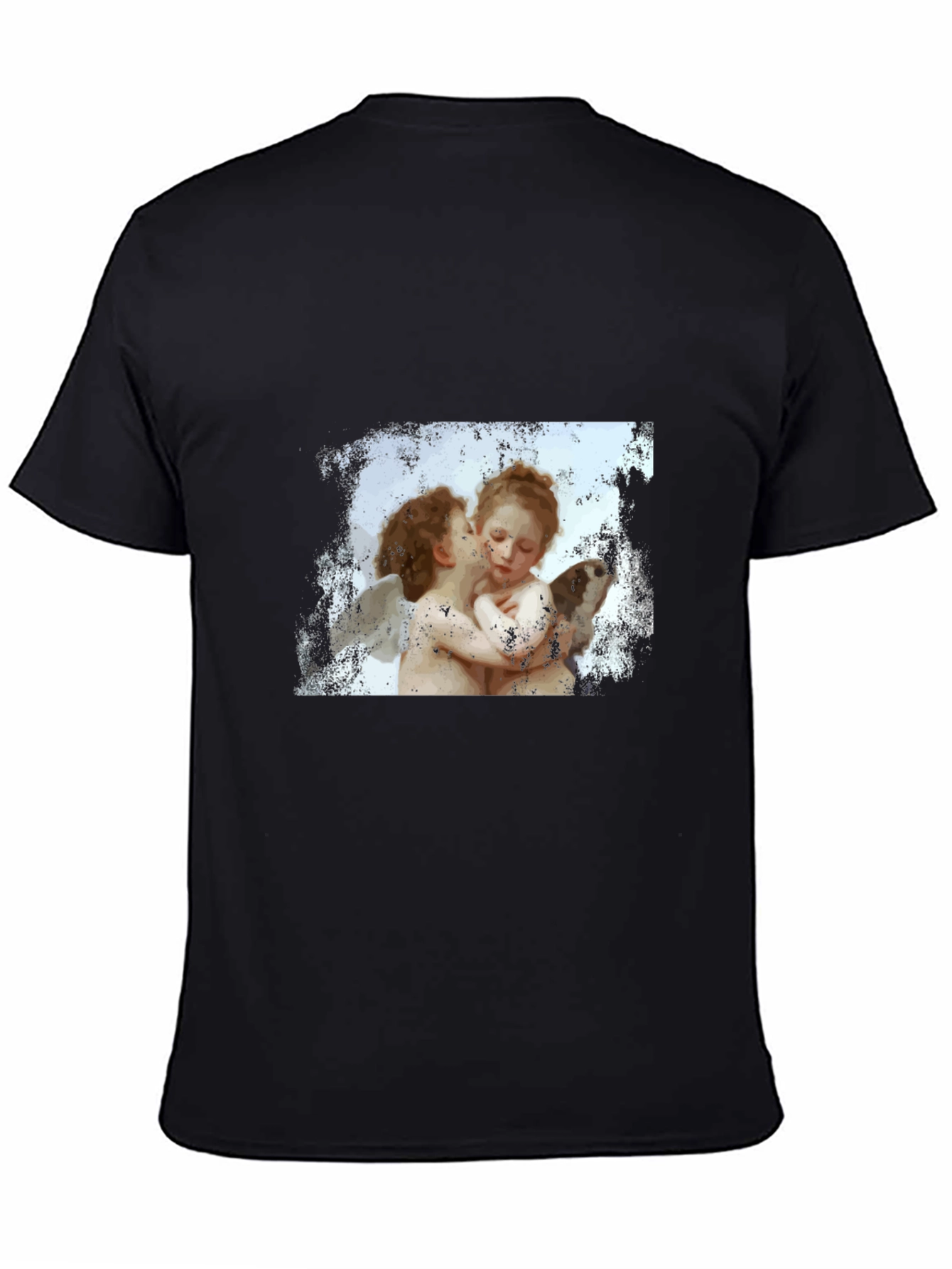 Cherub Kiss Graphic T-Shirt - Black
