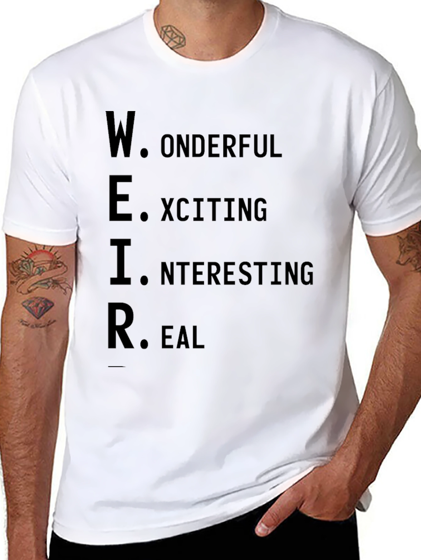 Weird Definition Graphic Print Crew Neck Tee