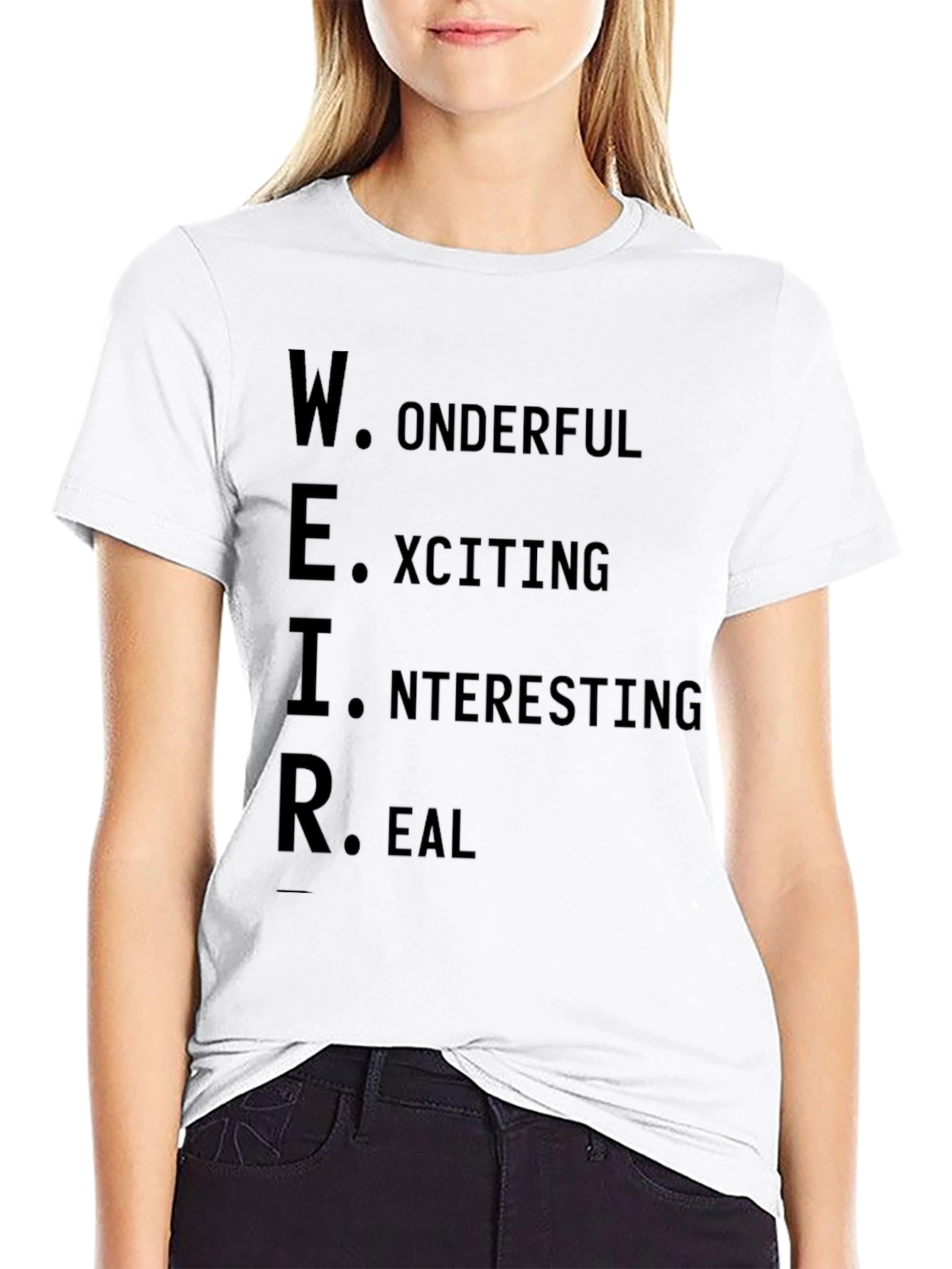 Weird Definition Graphic Print Crew Neck Tee