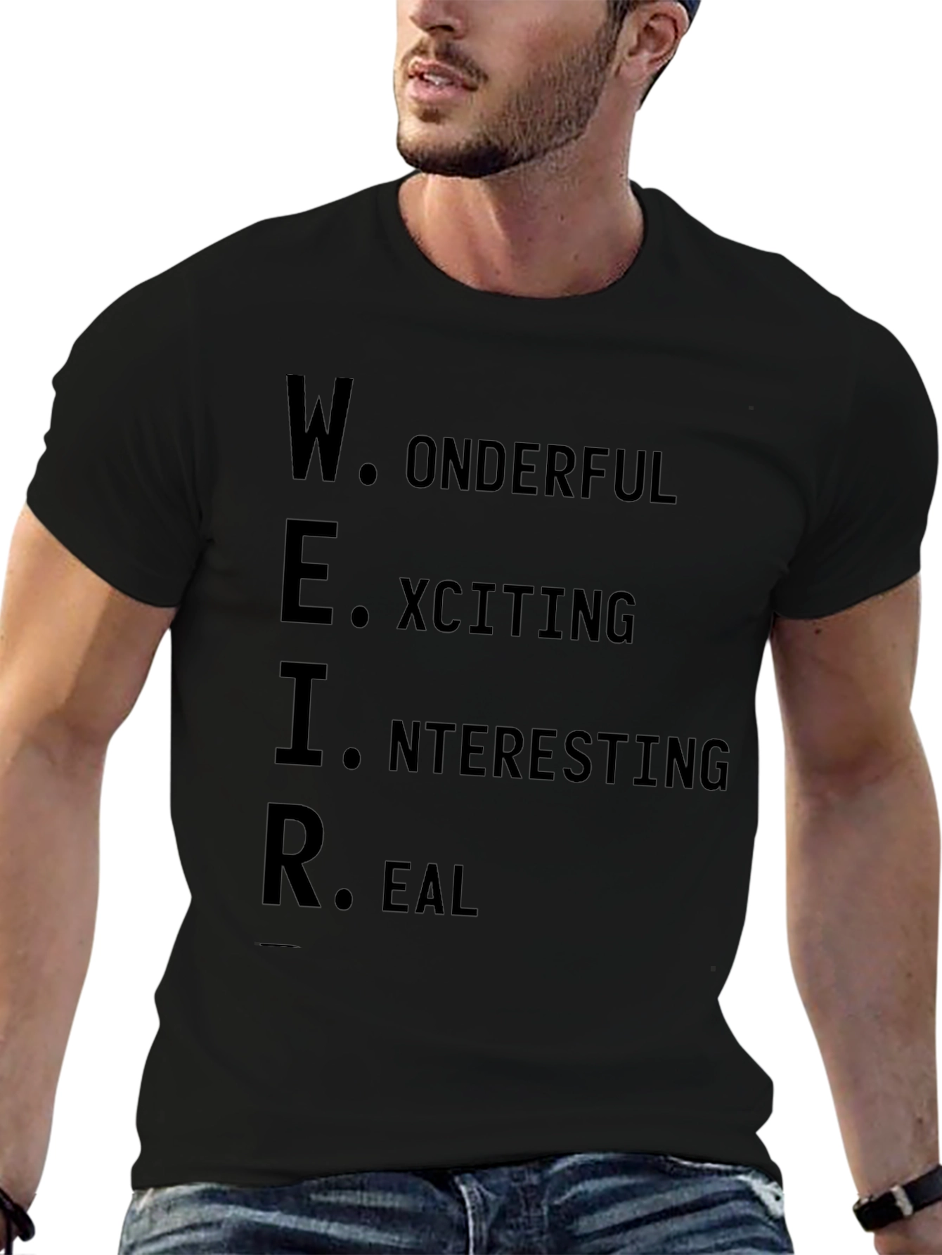 Weird Definition Graphic Print Crew Neck Tee