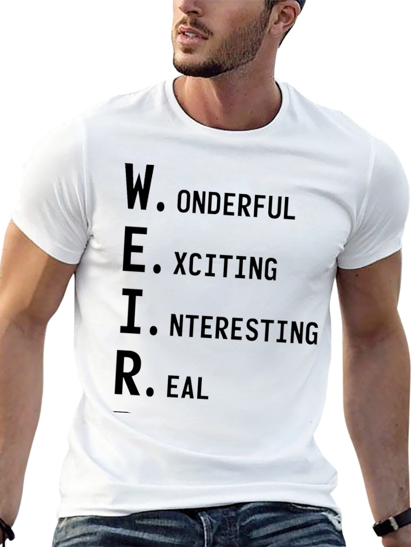 Weird Definition Graphic Print Crew Neck Tee
