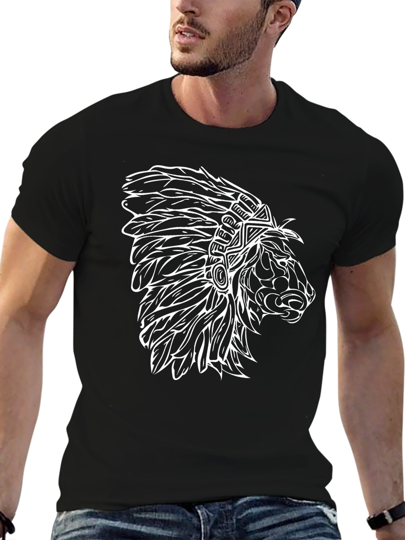 Lion Headdress Graphic Print Tee