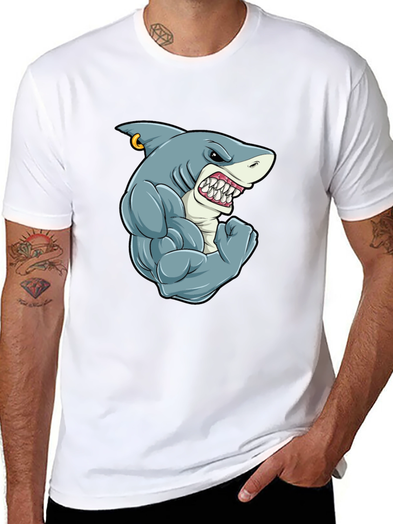 Shark Muscle T-Shirt - Black Tee