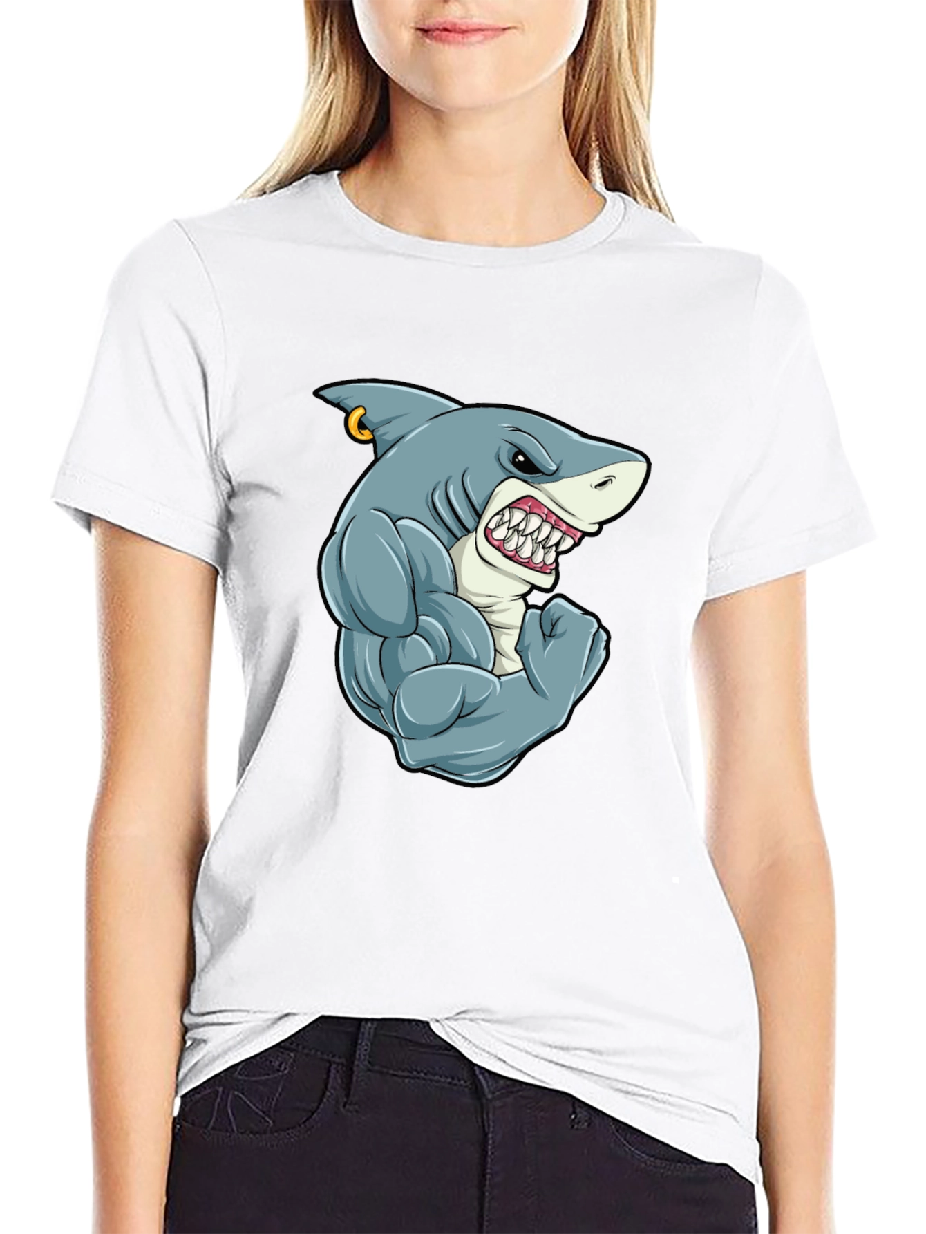 Shark Muscle T-Shirt - Black Tee