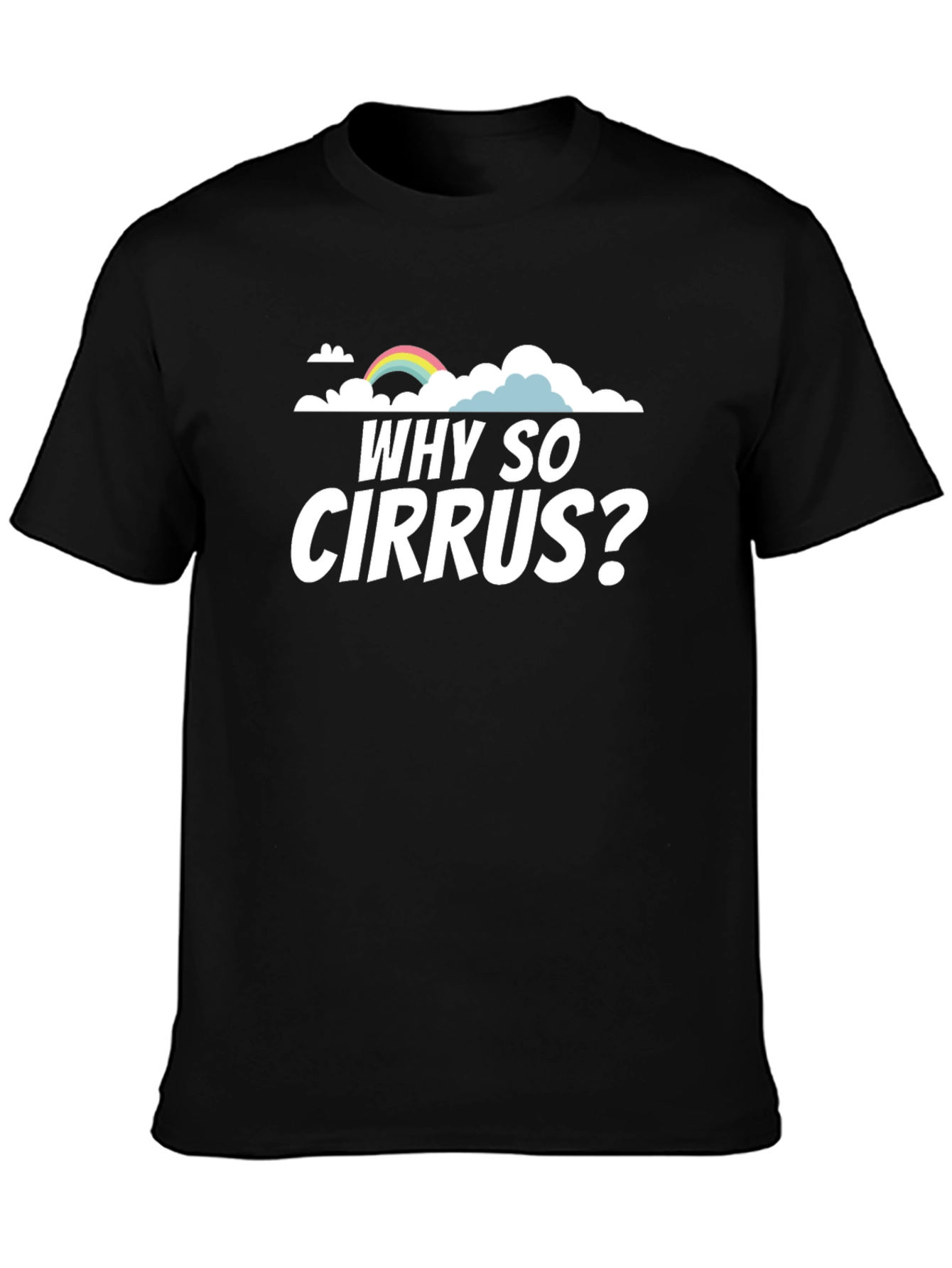Why So Cirrus? Black Cotton Graphic T-Shirt
