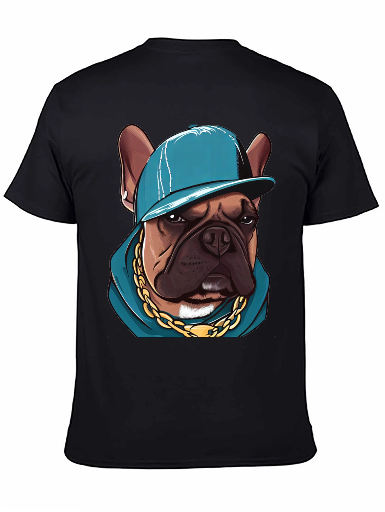 Cool Bulldog in a Cap T-Shirt