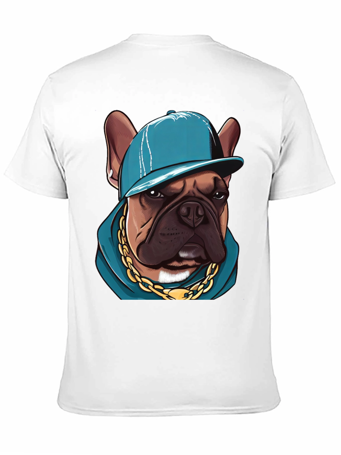 Cool Bulldog in a Cap T-Shirt