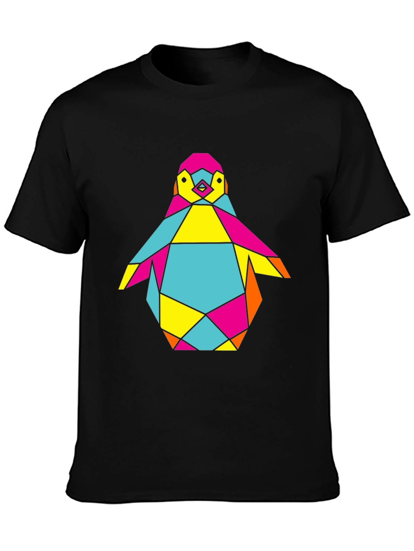Geometric Penguin Graphic Tee - Cool Modern Design