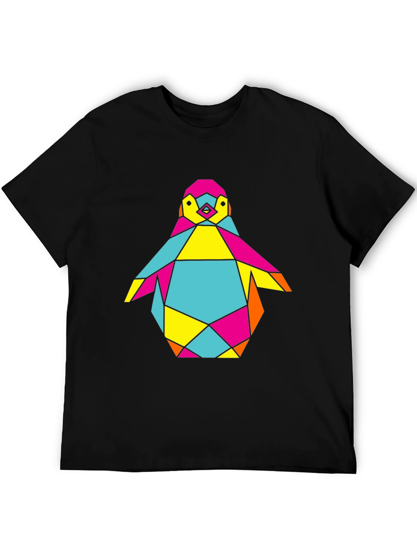 Geometric Penguin Graphic Tee - Cool Modern Design