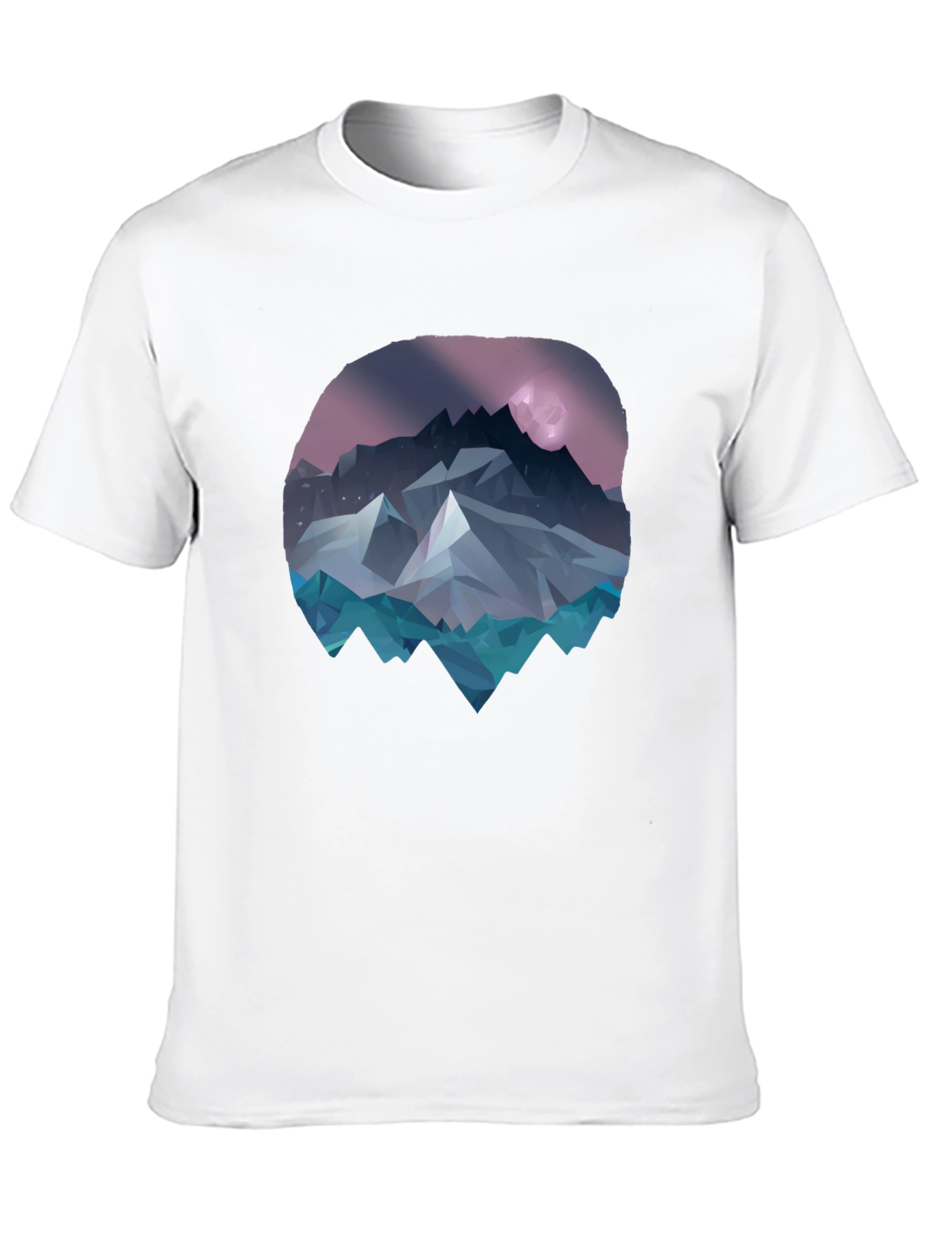Geometric Mountainscape Graphic Tee - Black
