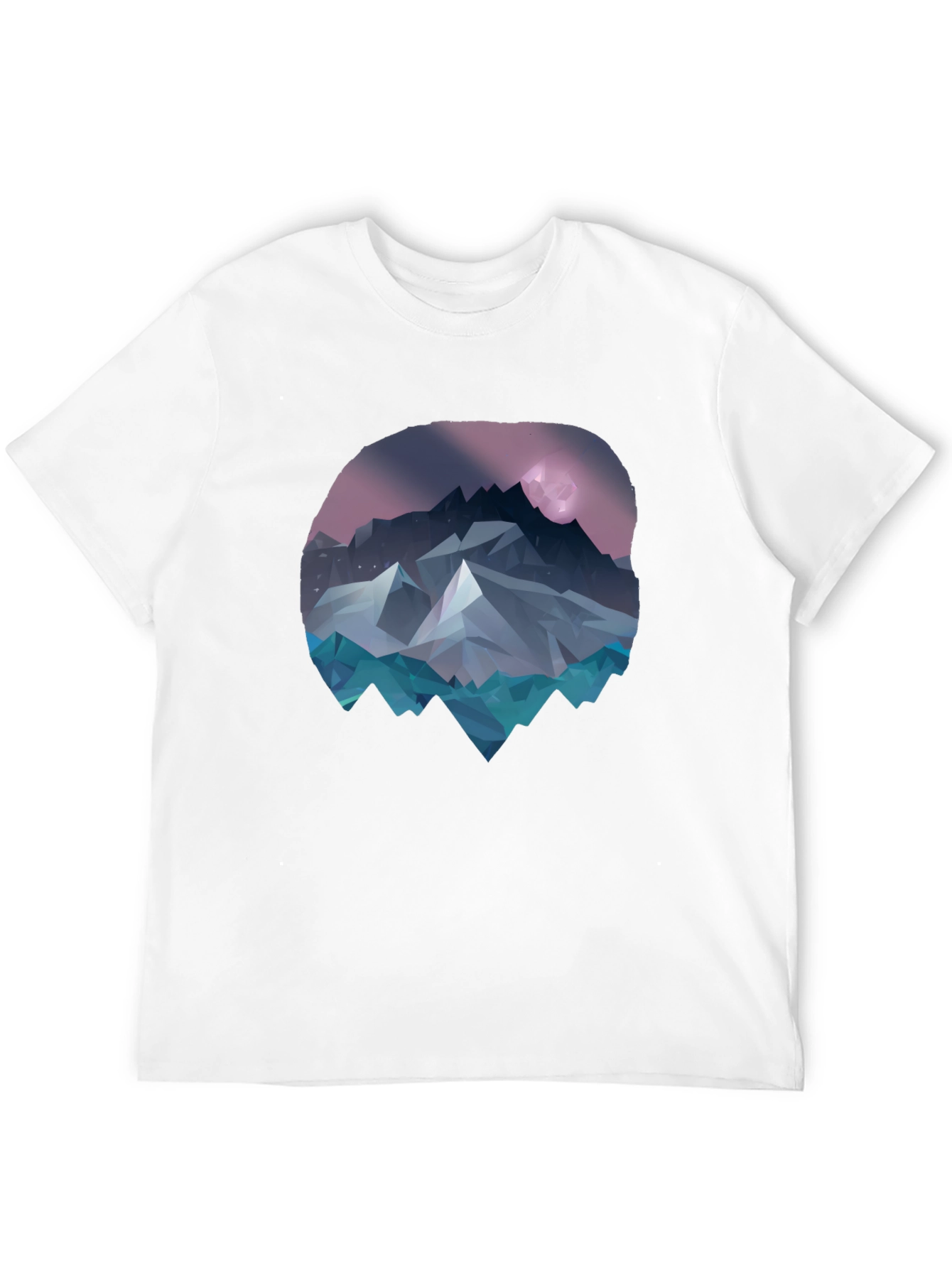 Geometric Mountainscape Graphic Tee - Black
