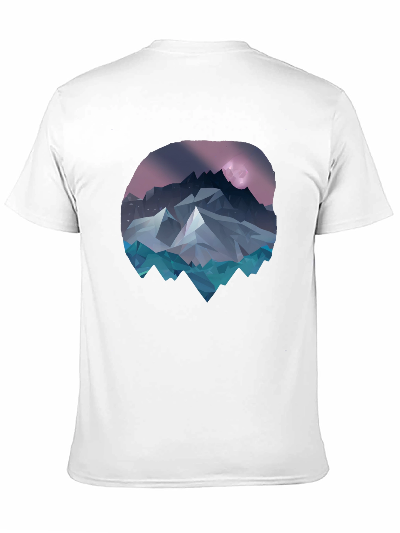 Geometric Mountainscape Graphic Tee - Black