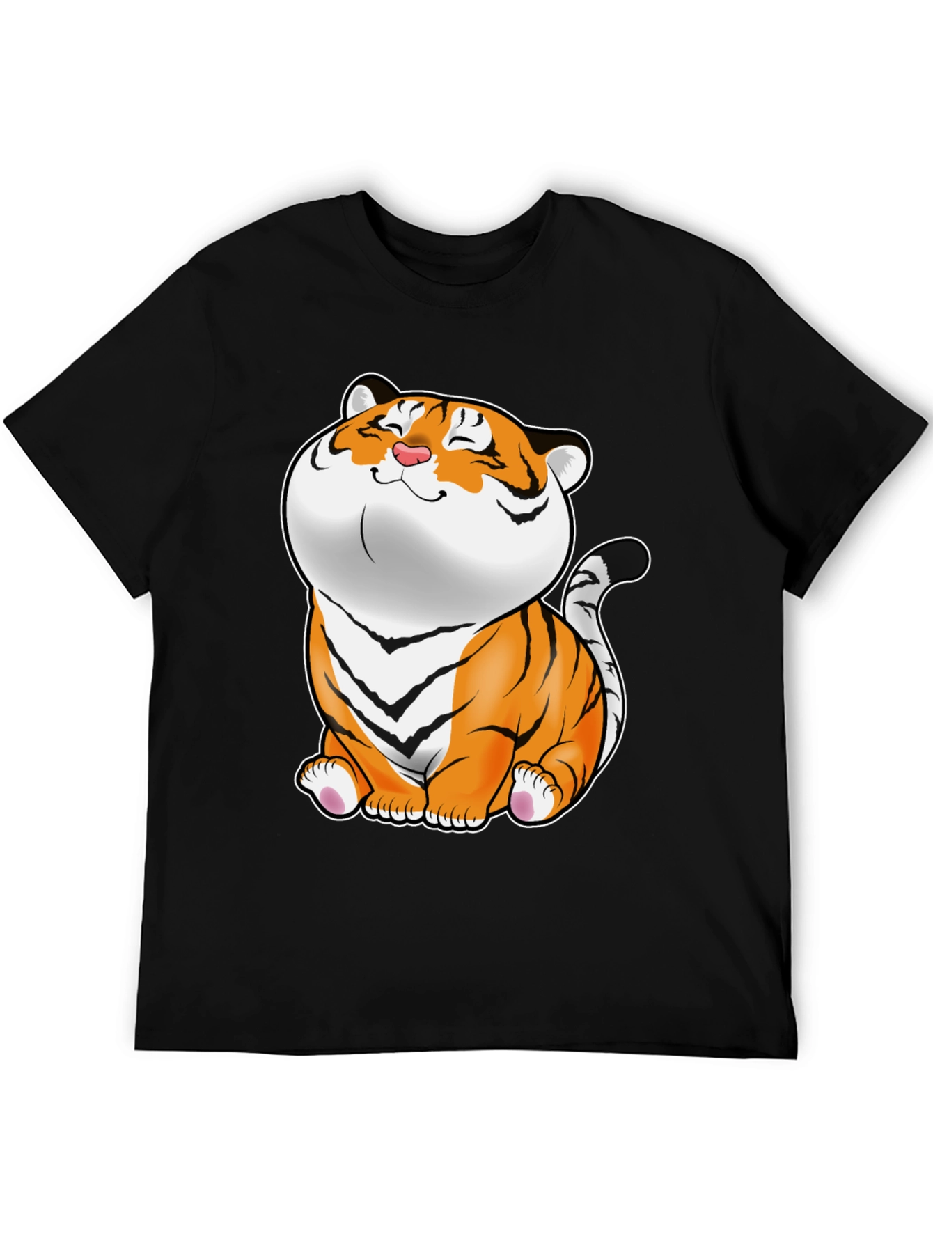 Cute Tiger Graphic Tee - Black Unisex T-Shirt