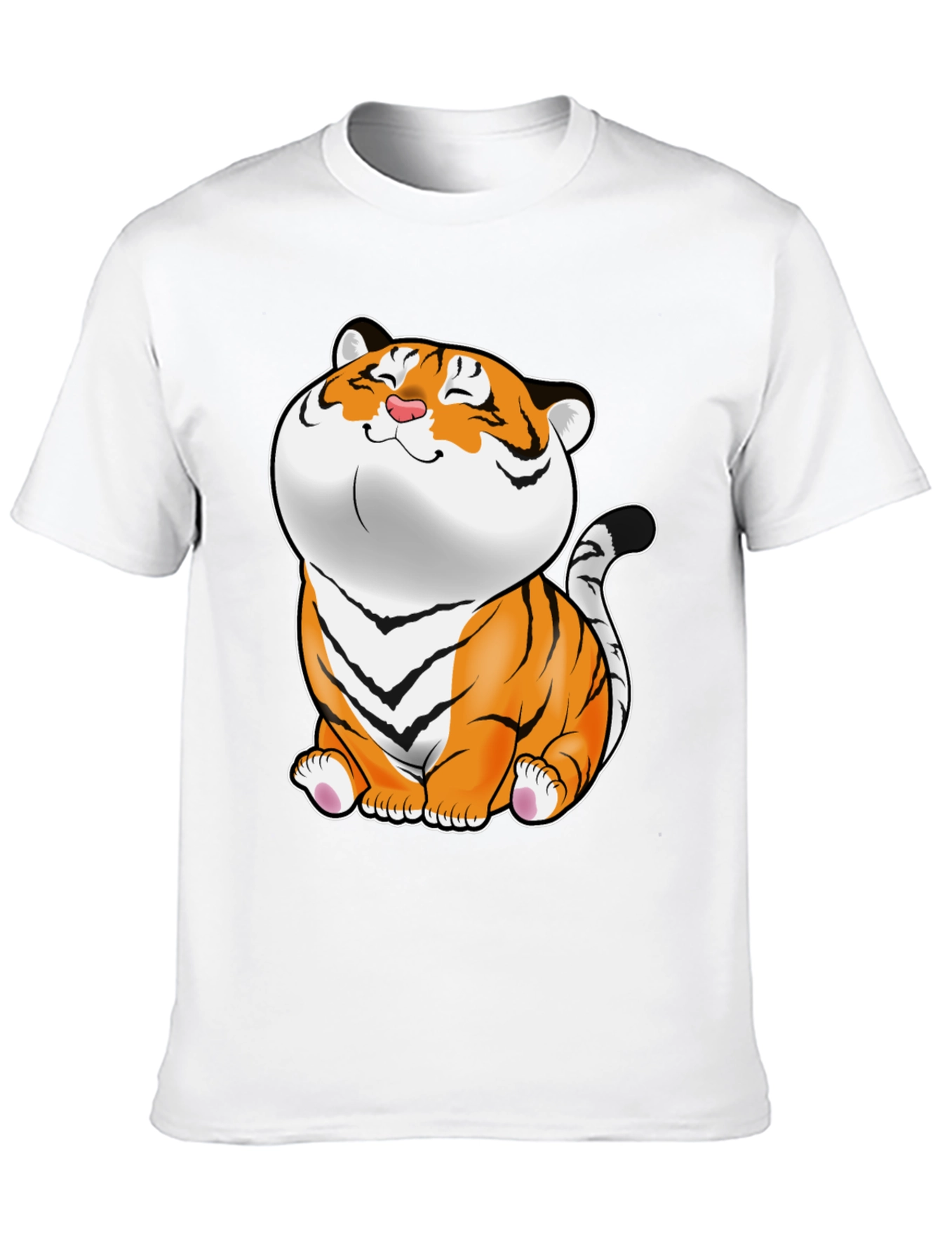 Cute Tiger Graphic Tee - Black Unisex T-Shirt