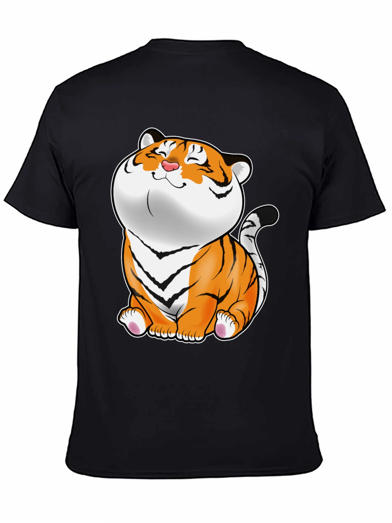 Cute Tiger Graphic Tee - Black Unisex T-Shirt