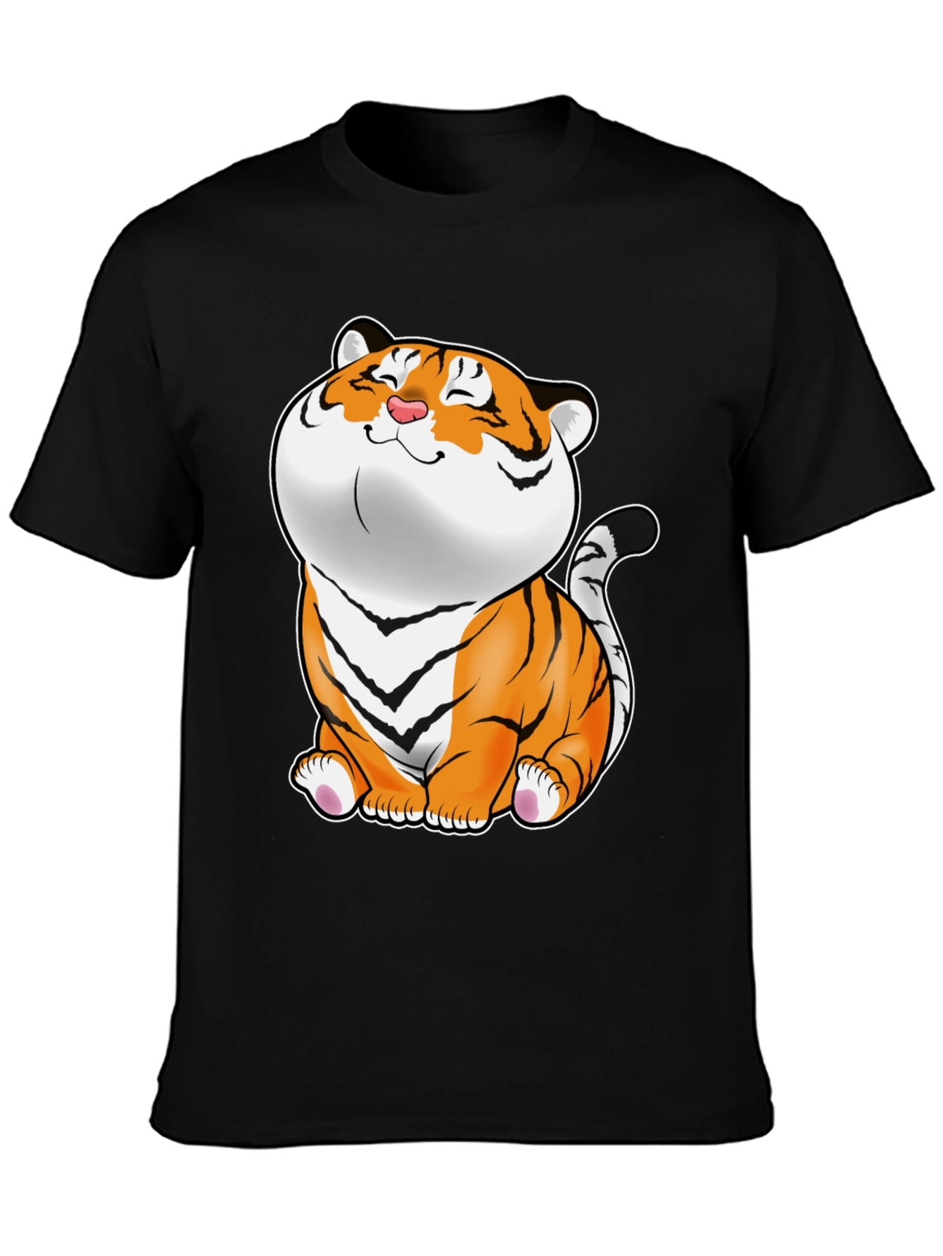 Cute Tiger Graphic Tee - Black Unisex T-Shirt