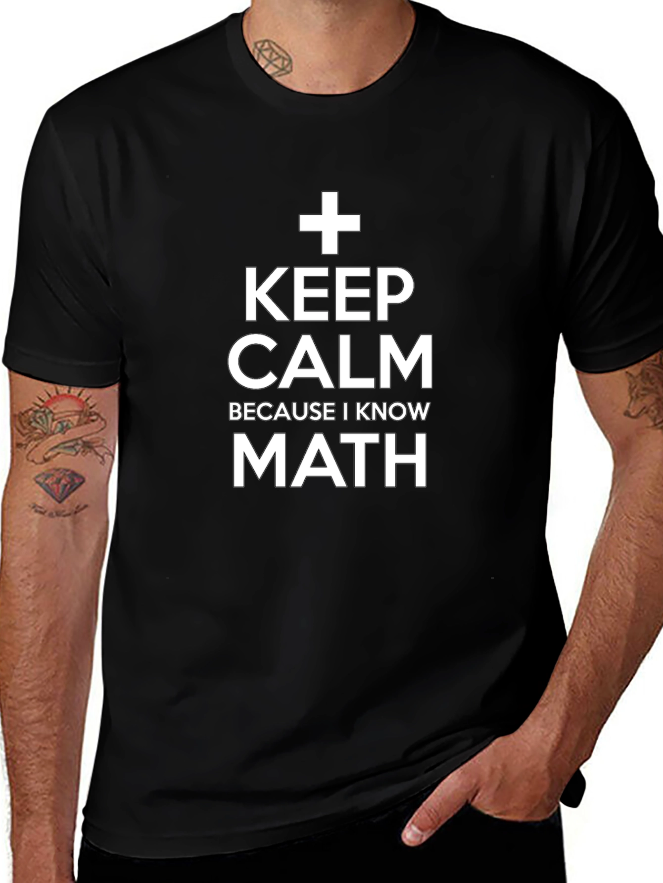 Keep Calm I Know Math Black T-Shirt
