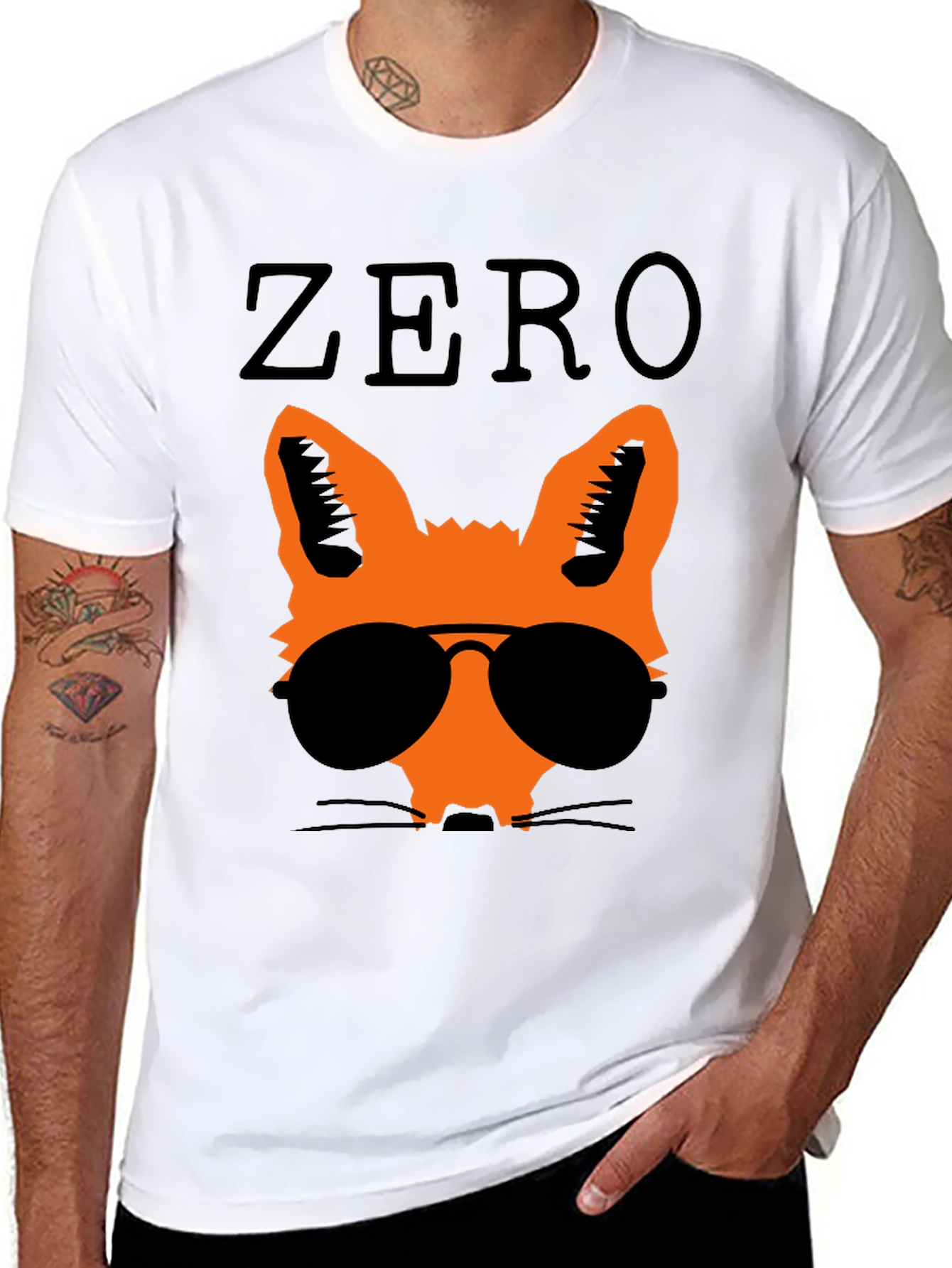 Cool Fox Graphic Tee - Black