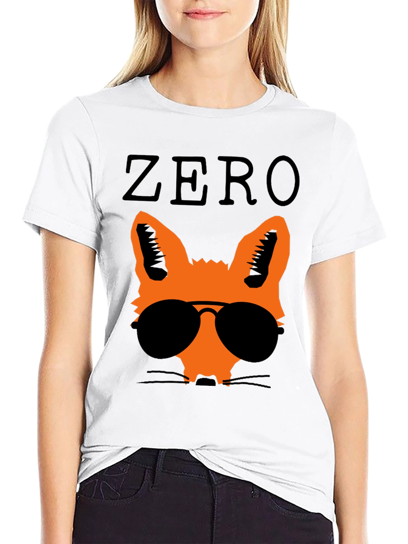 Cool Fox Graphic Tee - Black