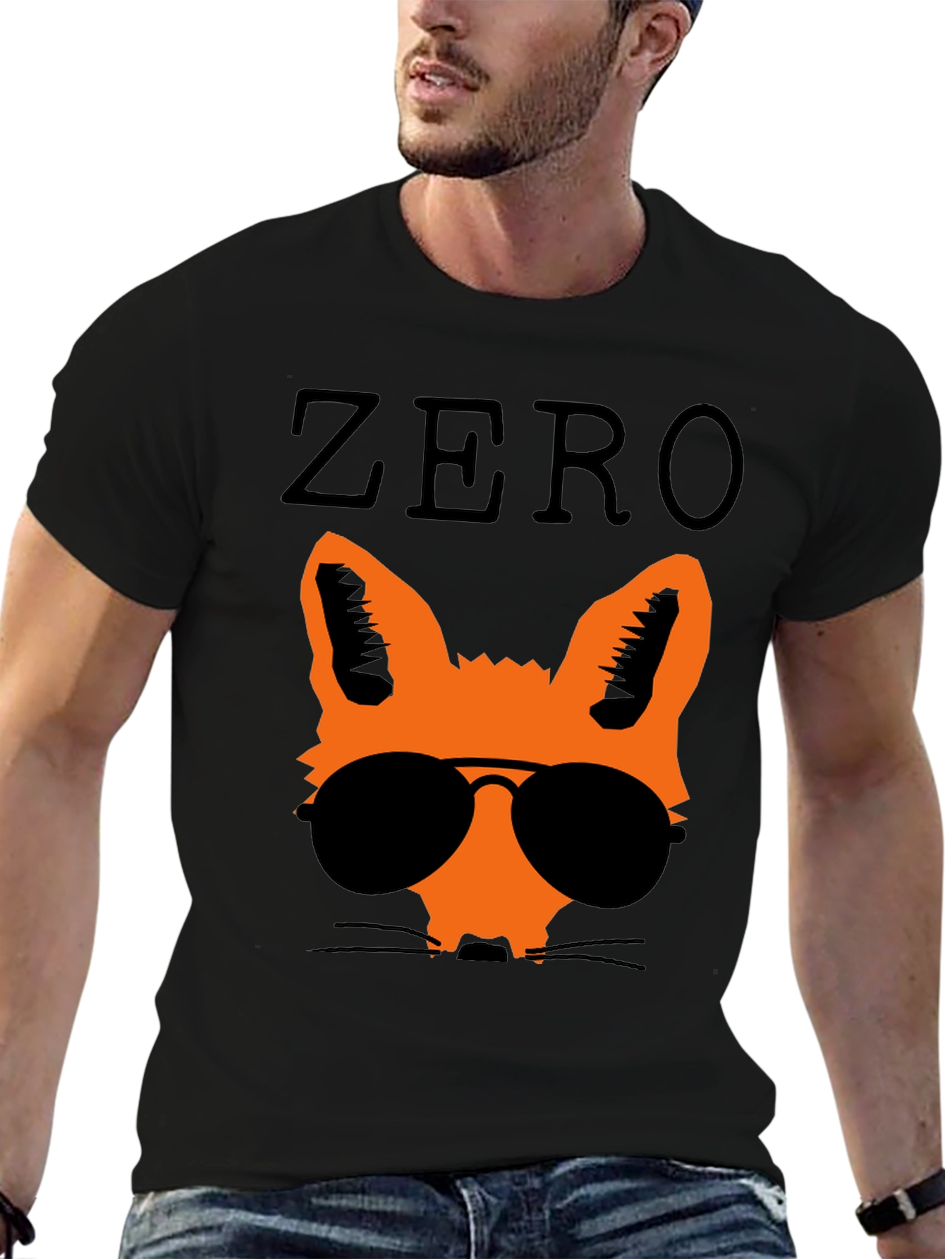 Cool Fox Graphic Tee - Black