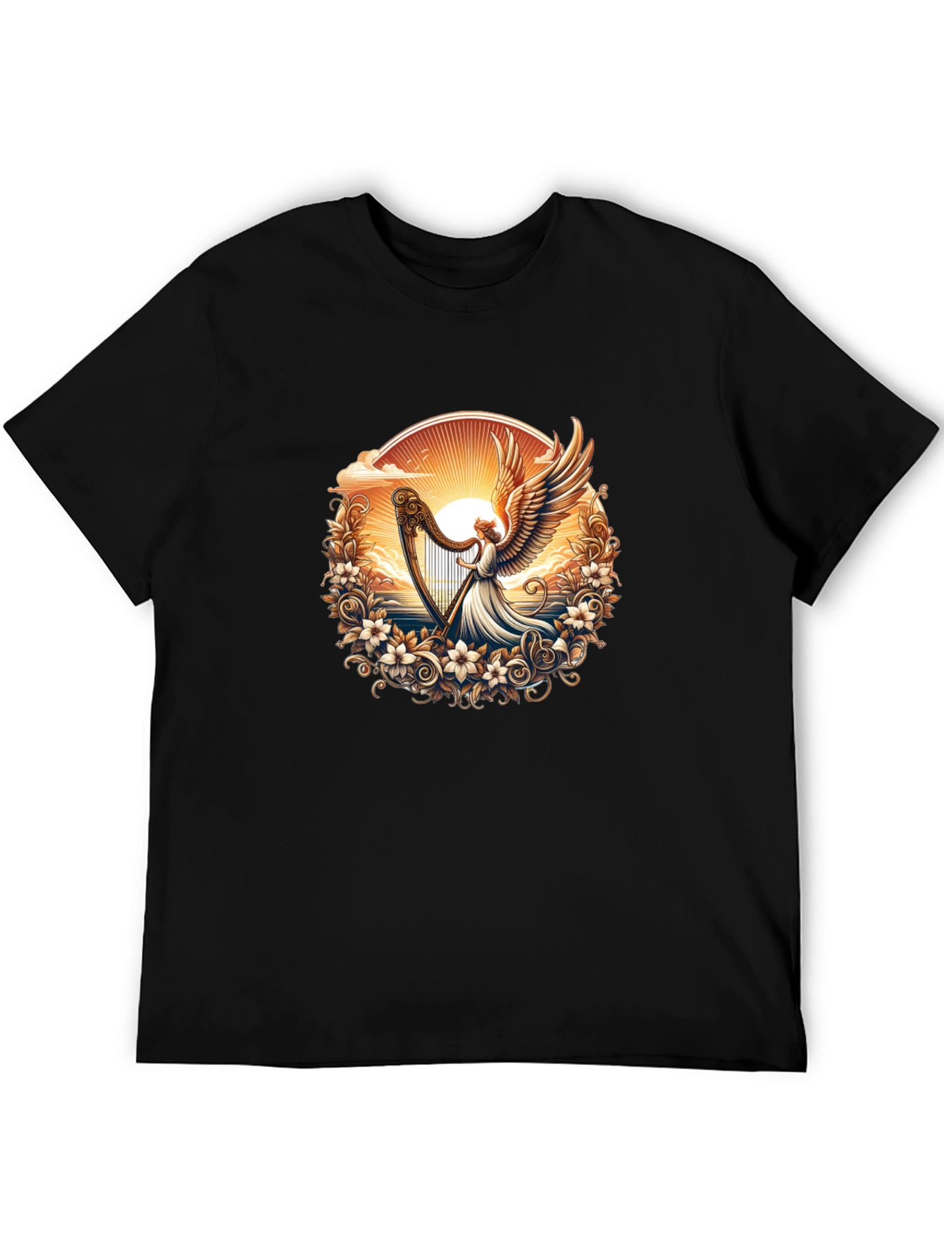 Angel Harp Graphic Tee - Black