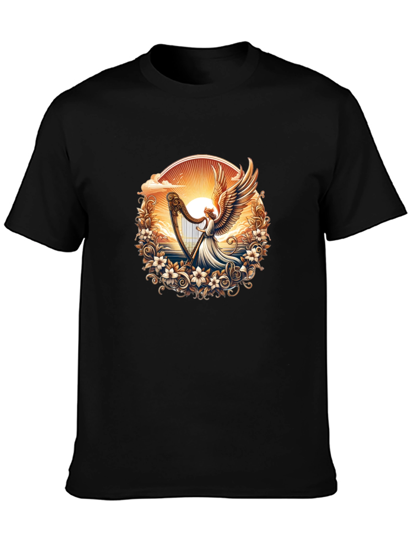 Angel Harp Graphic Tee - Black