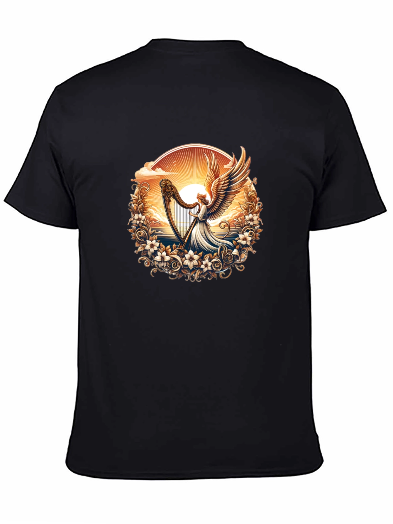 Angel Harp Graphic Tee - Black