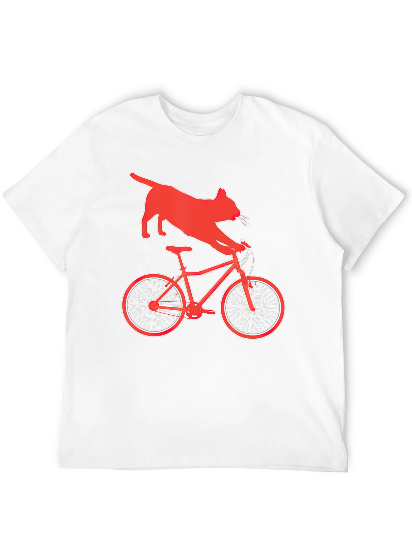 Cat Riding Bike Graphic T-Shirt