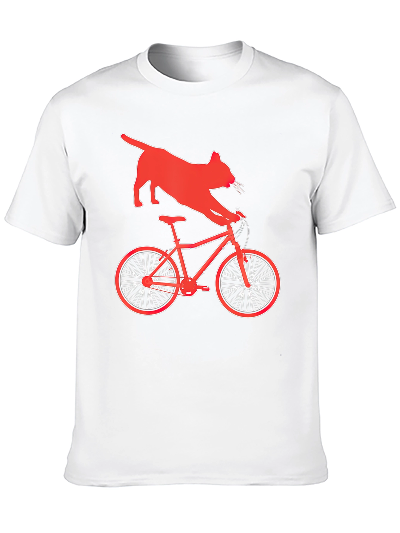 Cat Riding Bike Graphic T-Shirt
