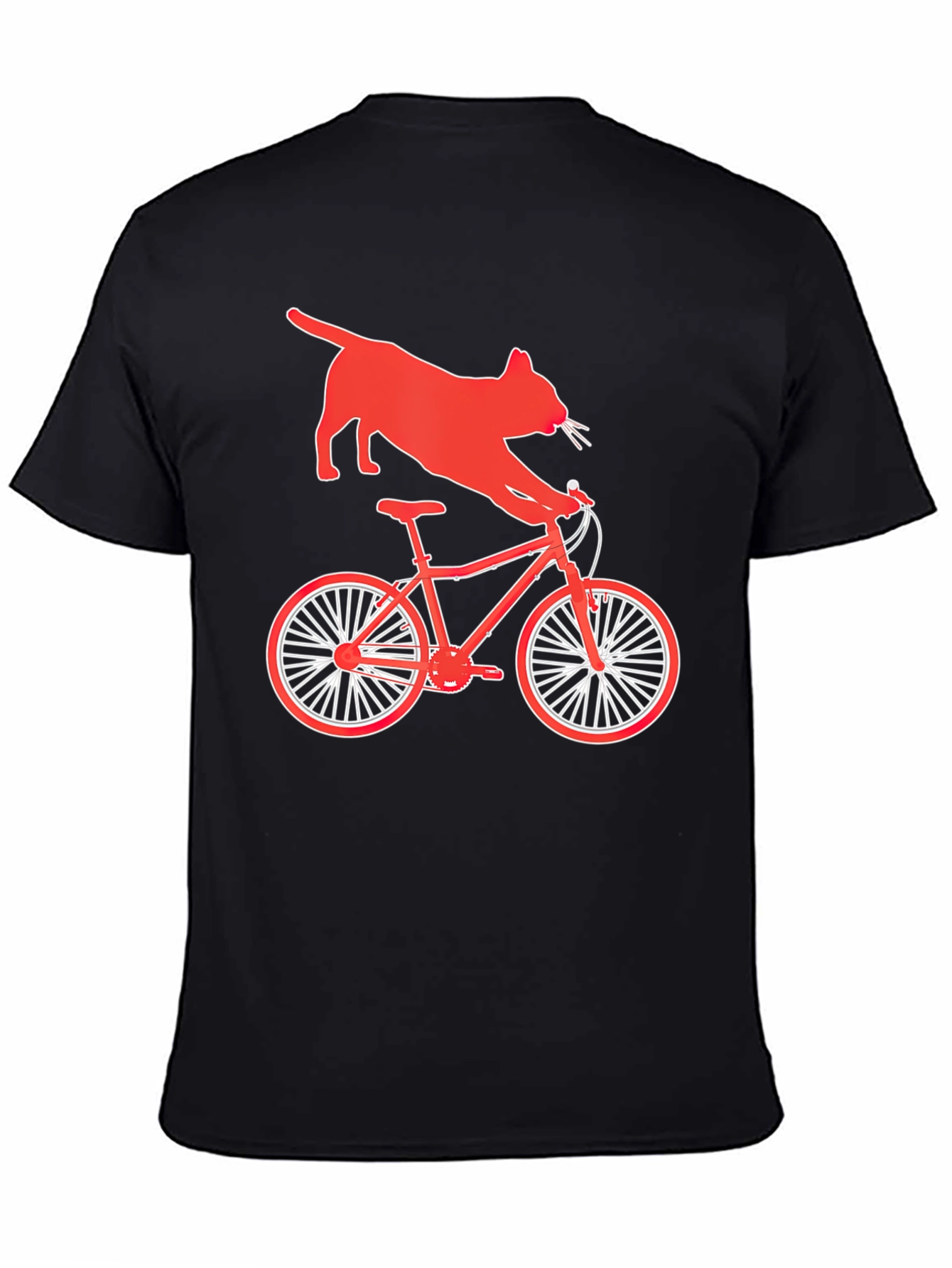 Cat Riding Bike Graphic T-Shirt