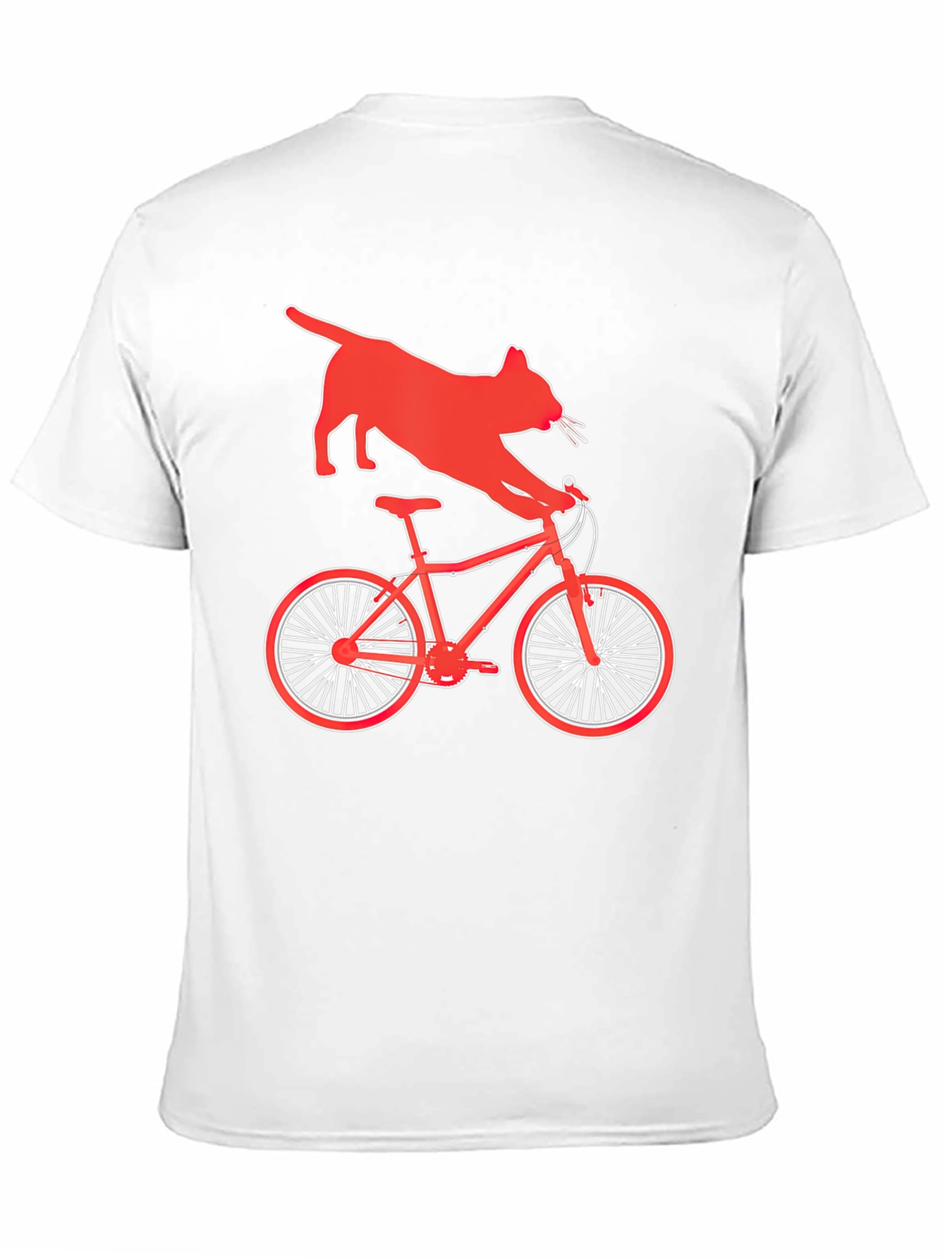 Cat Riding Bike Graphic T-Shirt