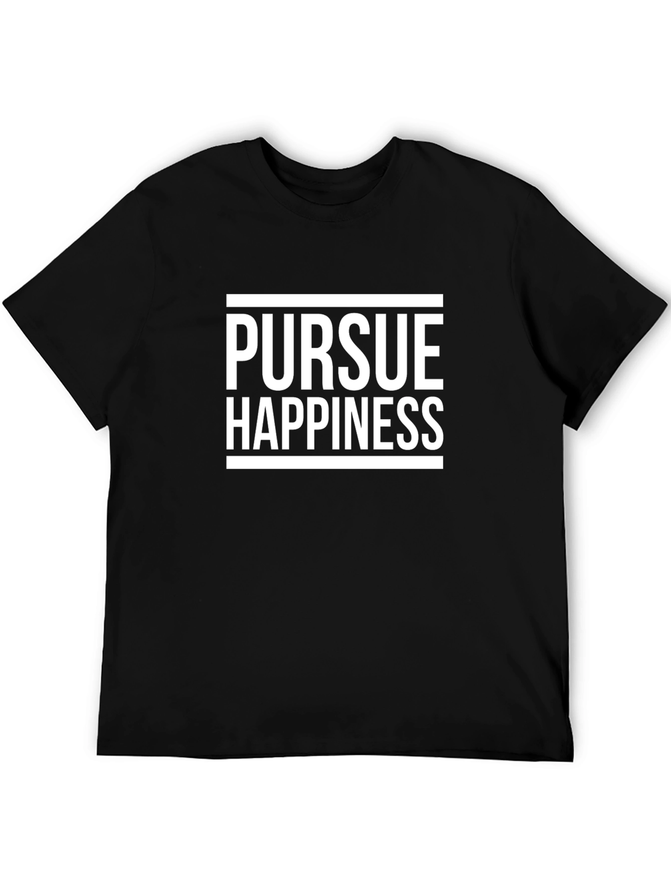 Pursue Happiness Graphic Tee - Black Cotton T-Shirt