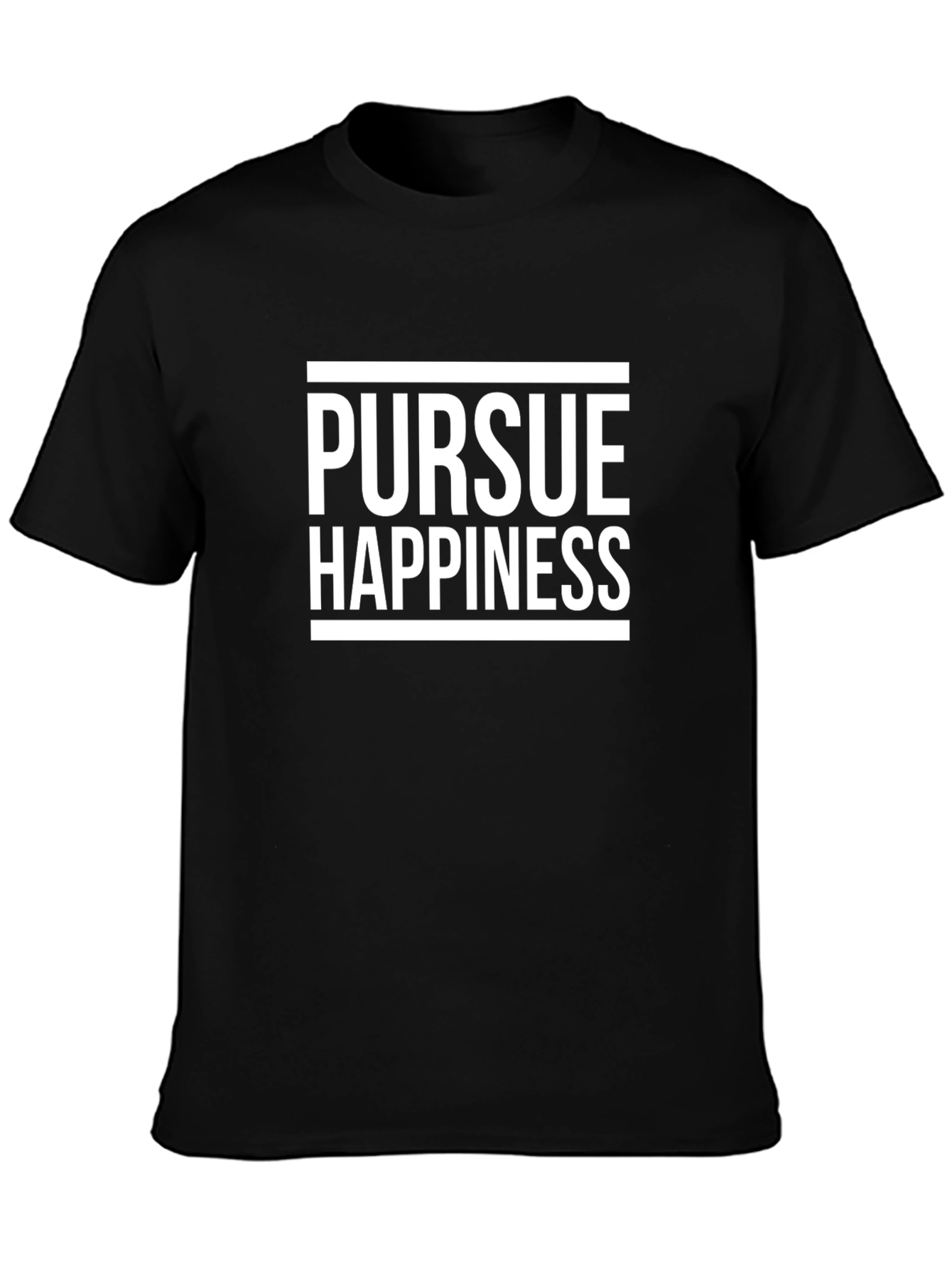 Pursue Happiness Graphic Tee - Black Cotton T-Shirt