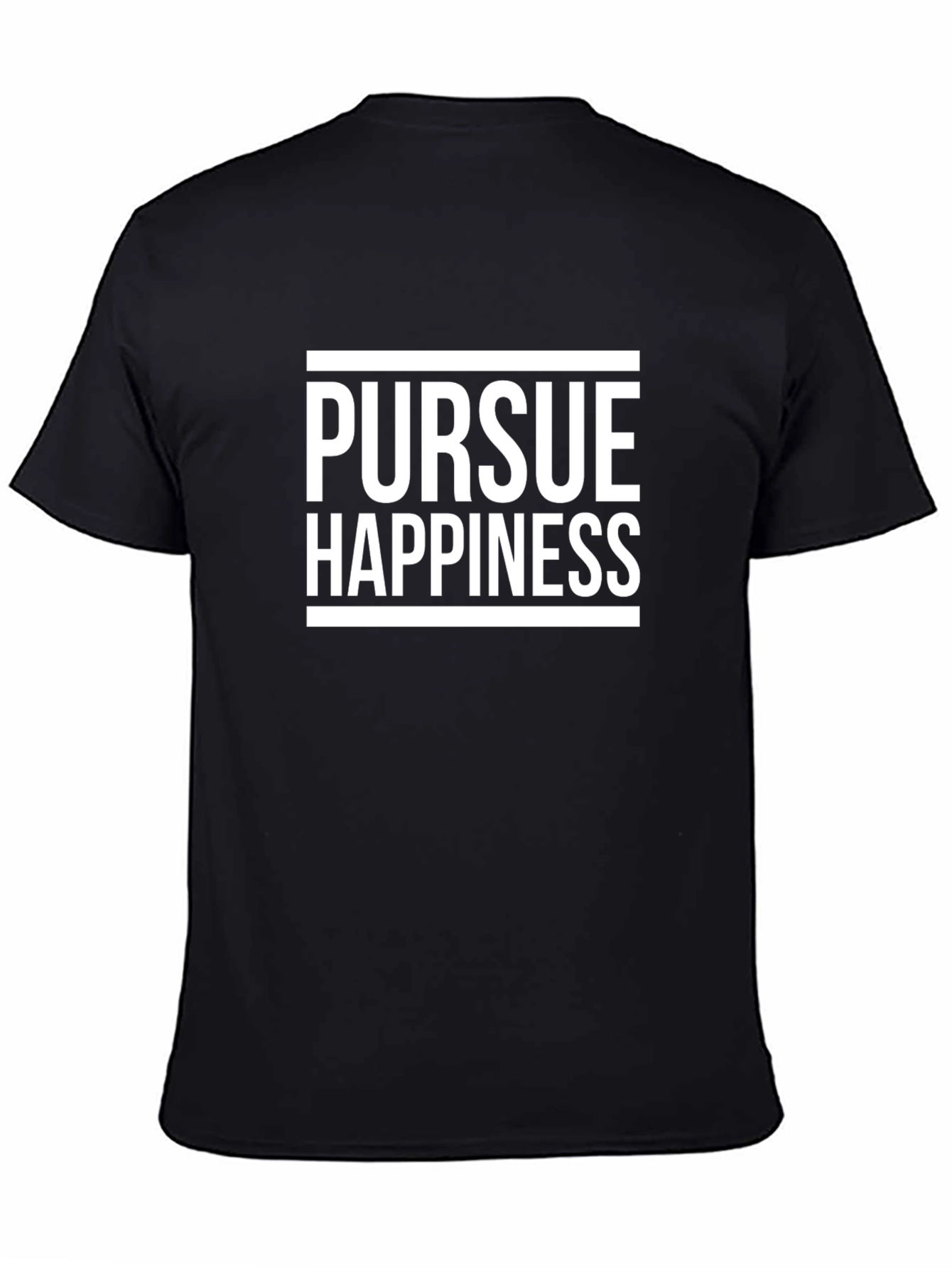 Pursue Happiness Graphic Tee - Black Cotton T-Shirt