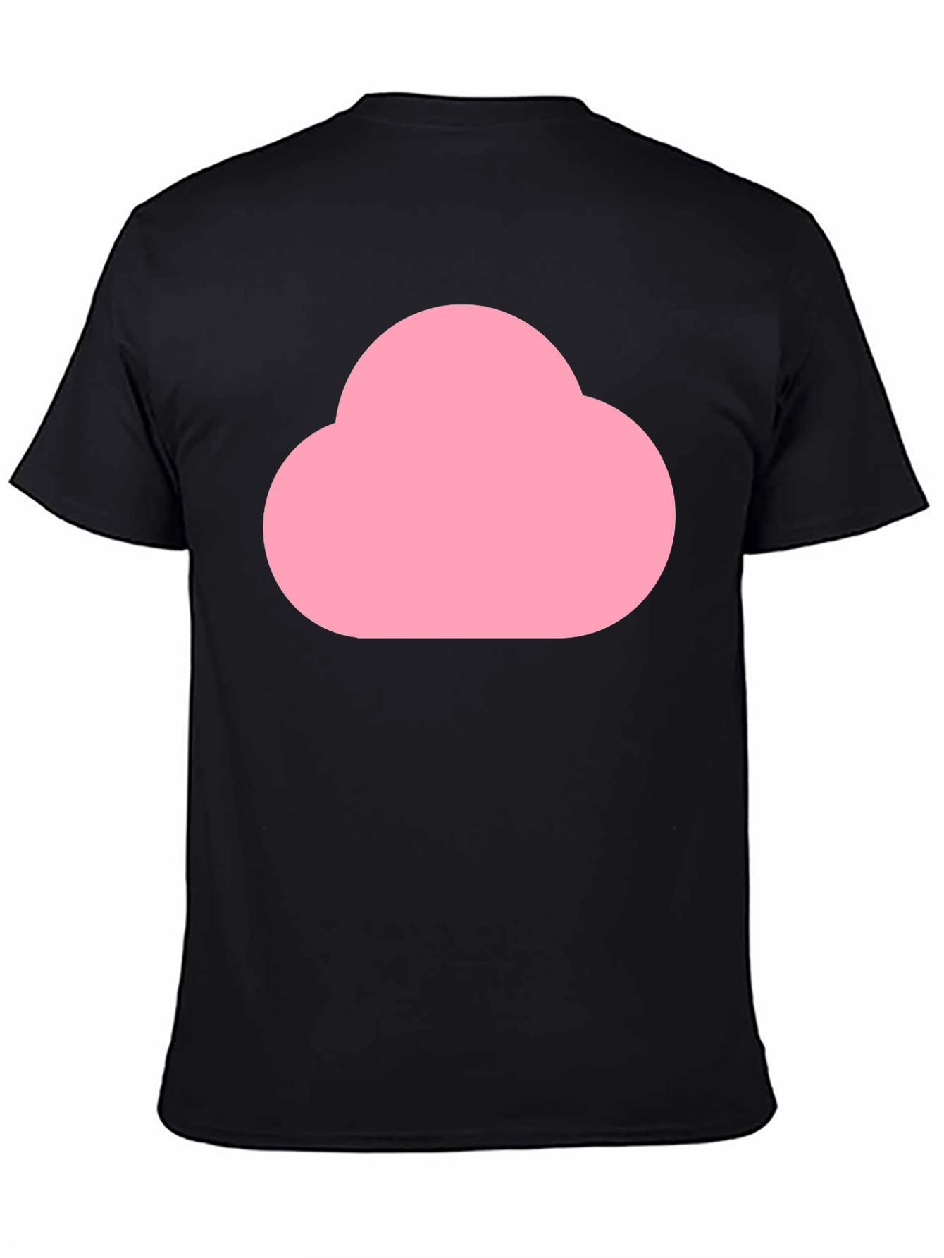 Pink Cloud Graphic Black T-Shirt