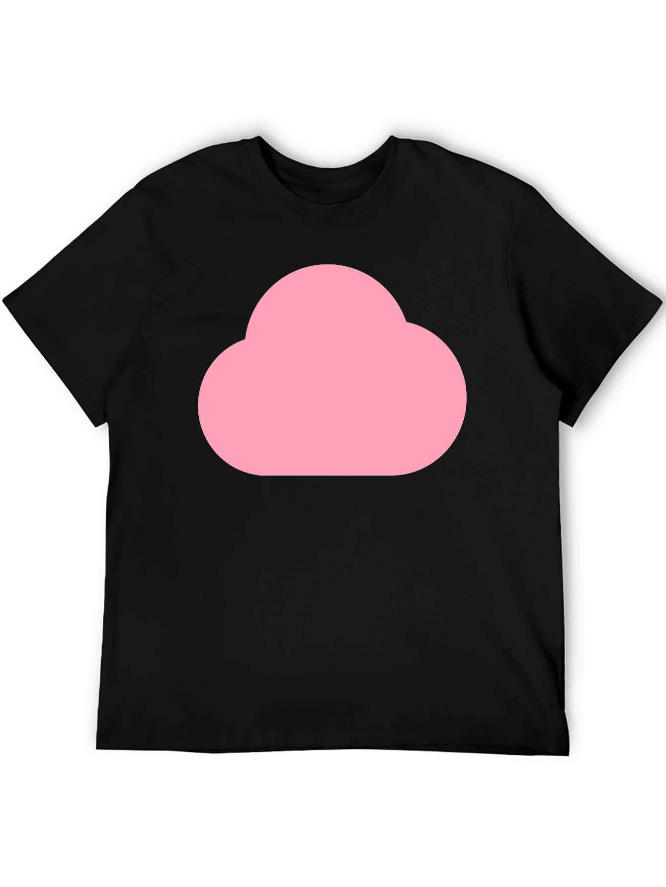 Pink Cloud Graphic Black T-Shirt
