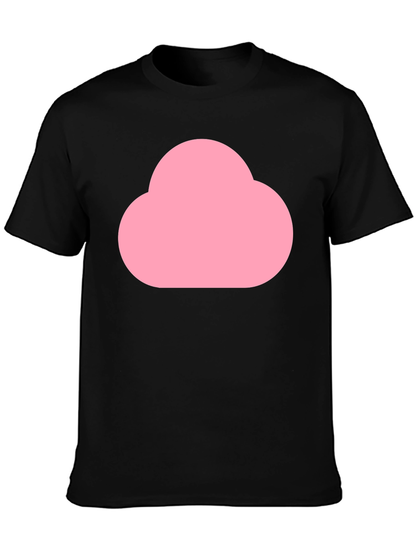 Pink Cloud Graphic Black T-Shirt