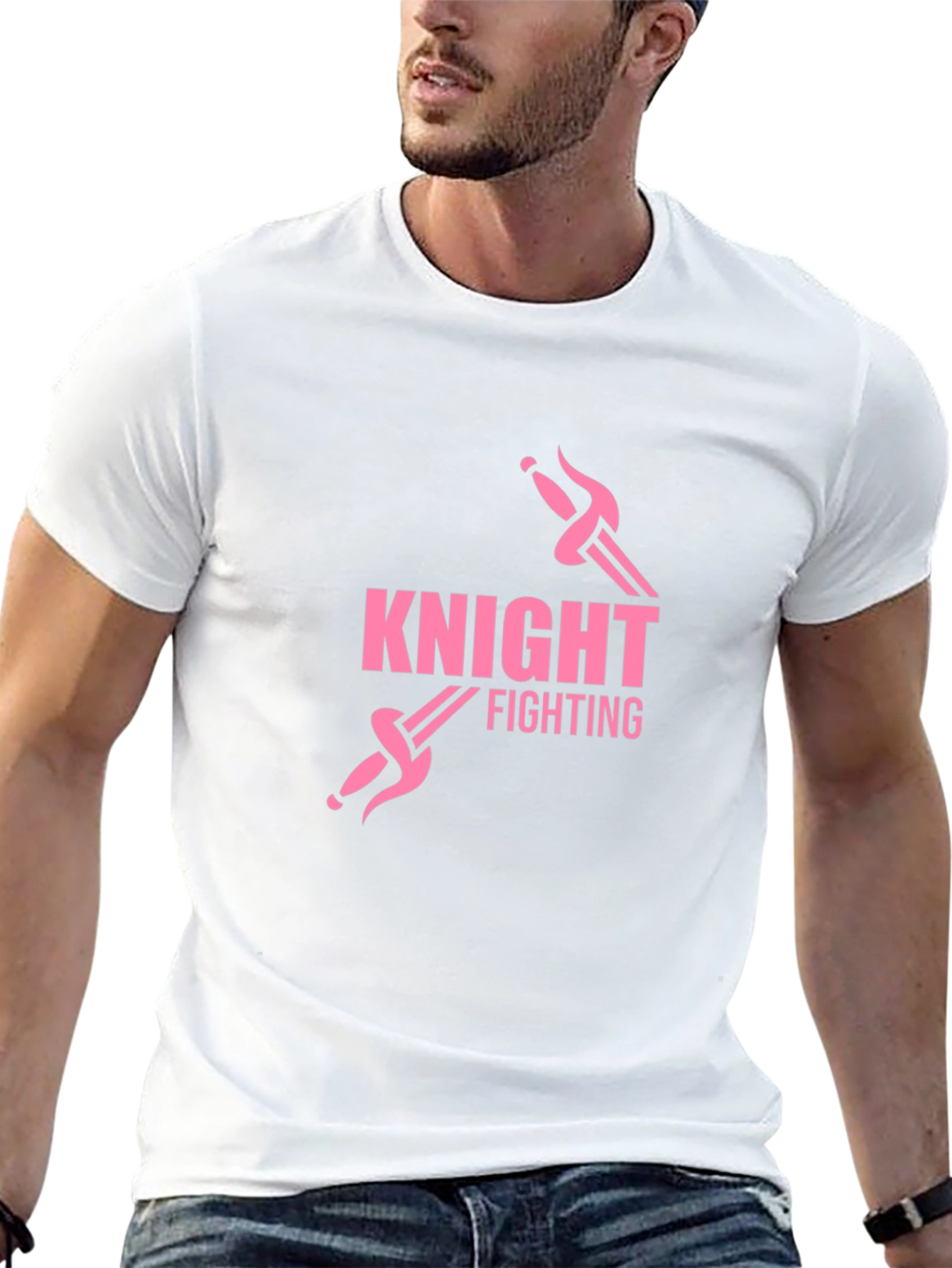 Knight Fighting Graphic Tee - Black