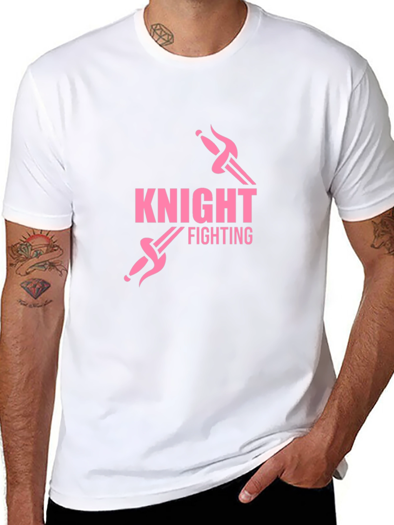 Knight Fighting Graphic Tee - Black