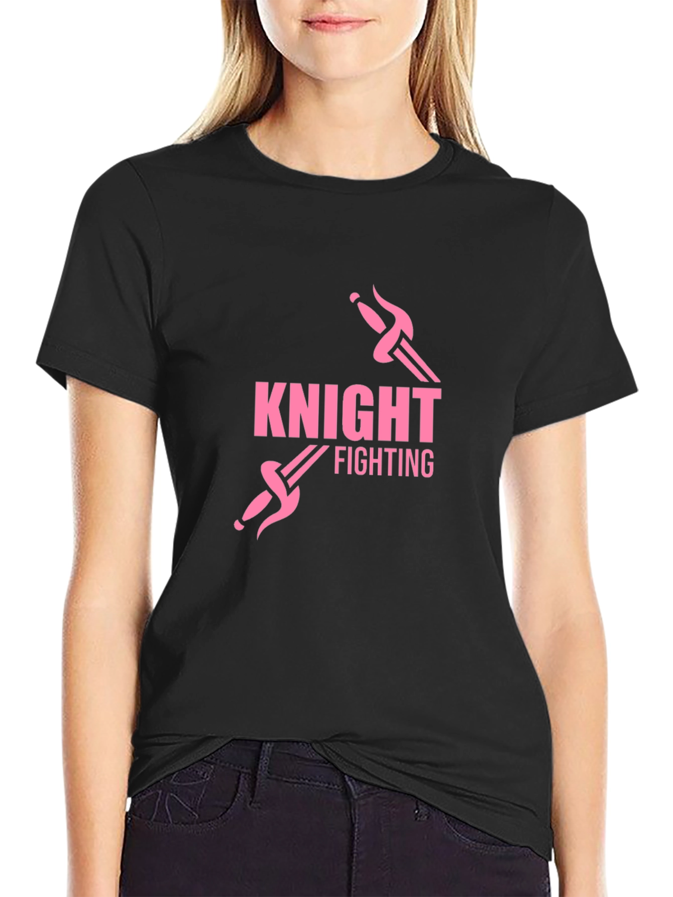 Knight Fighting Graphic Tee - Black
