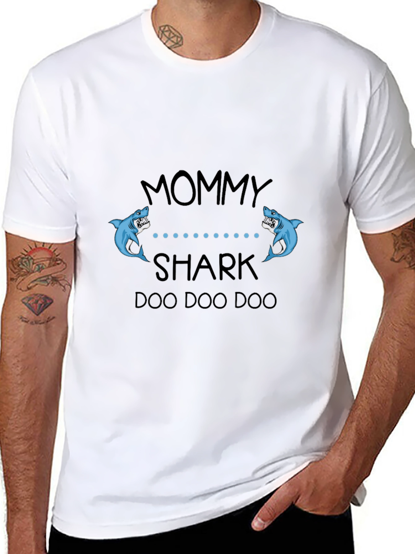 Mommy Shark Black Graphic T-Shirt