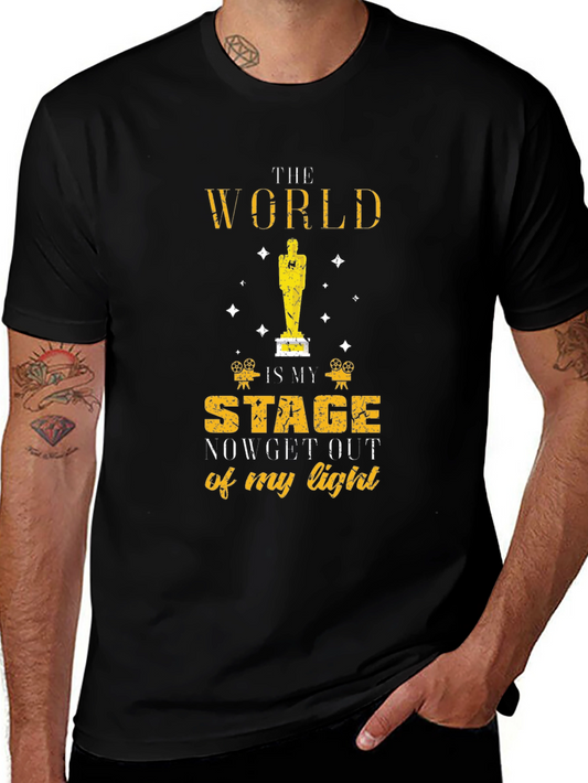 The World is My Stage Black Graphic Tee