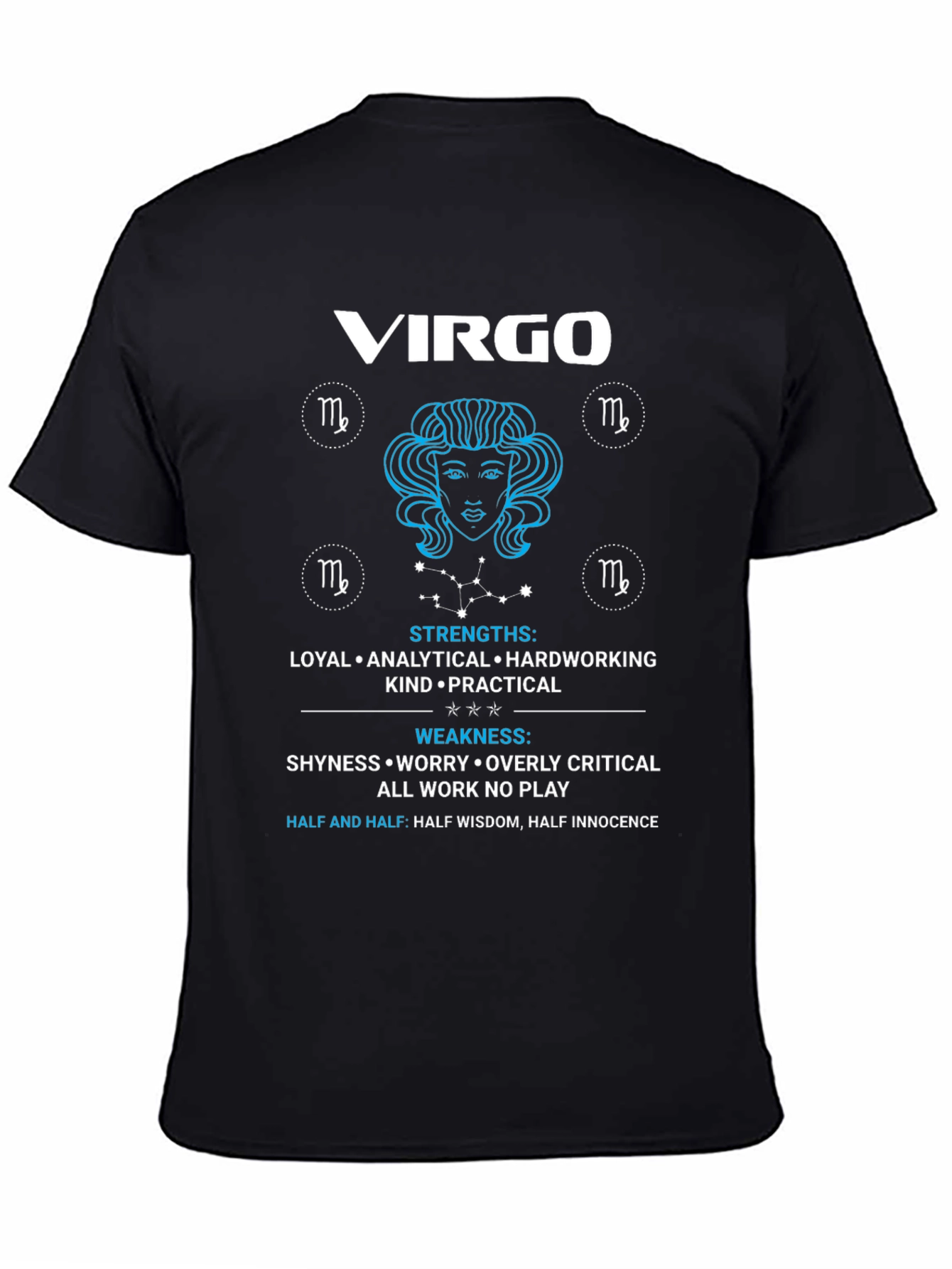 Virgo Zodiac Sign T-Shirt - Strengths & Weaknesses Design